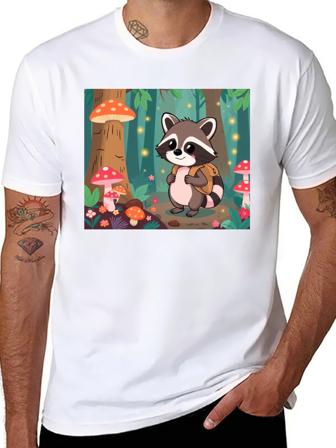 Cute Raccoon Forest Adventure T-Shirt