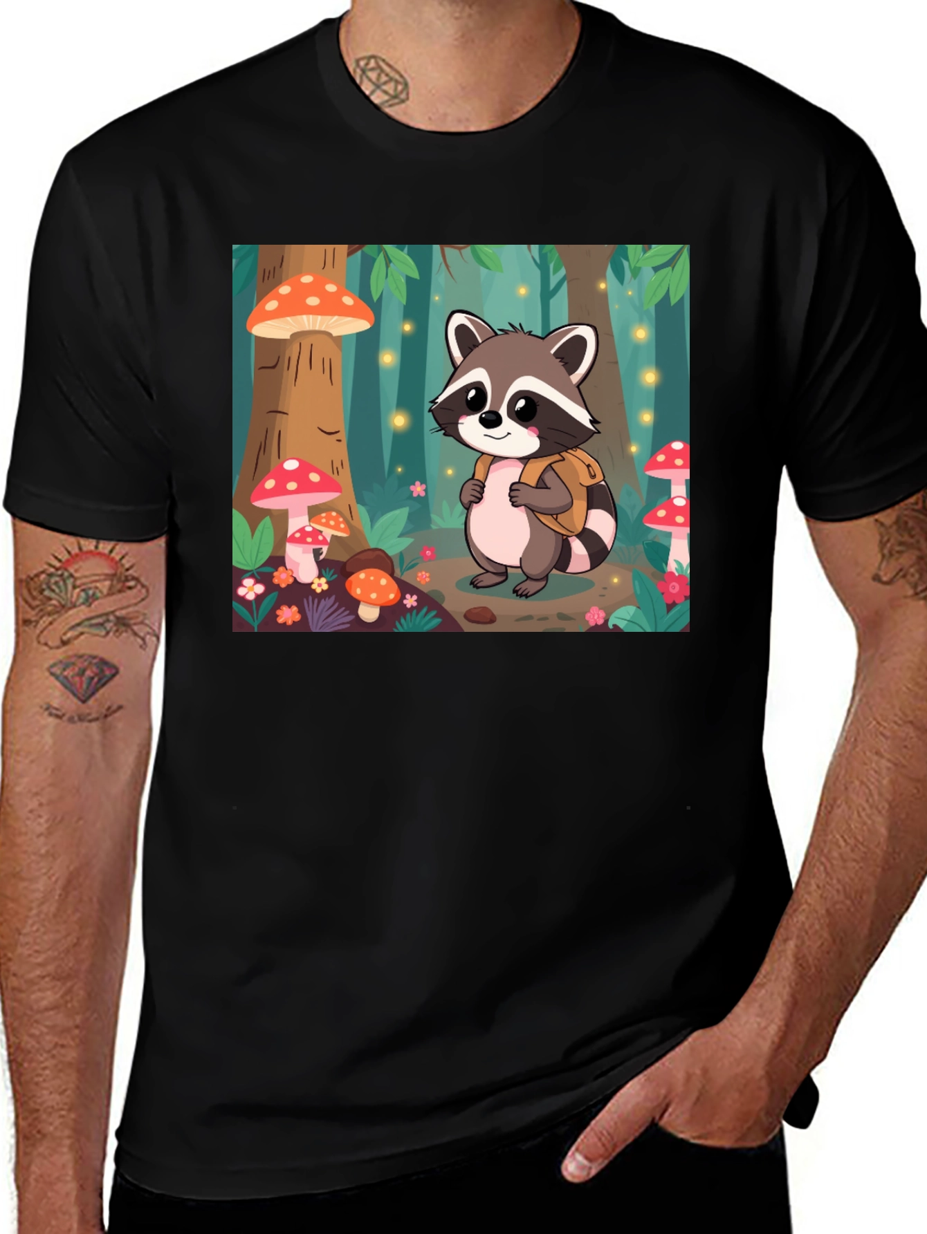 Cute Raccoon Forest Adventure T-Shirt