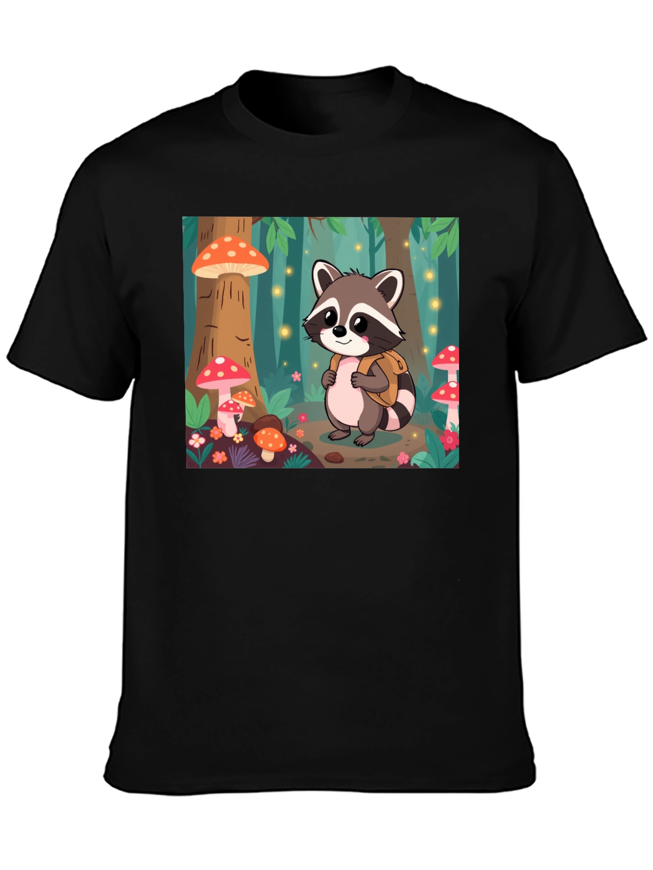 Cute Raccoon Forest Adventure T-Shirt