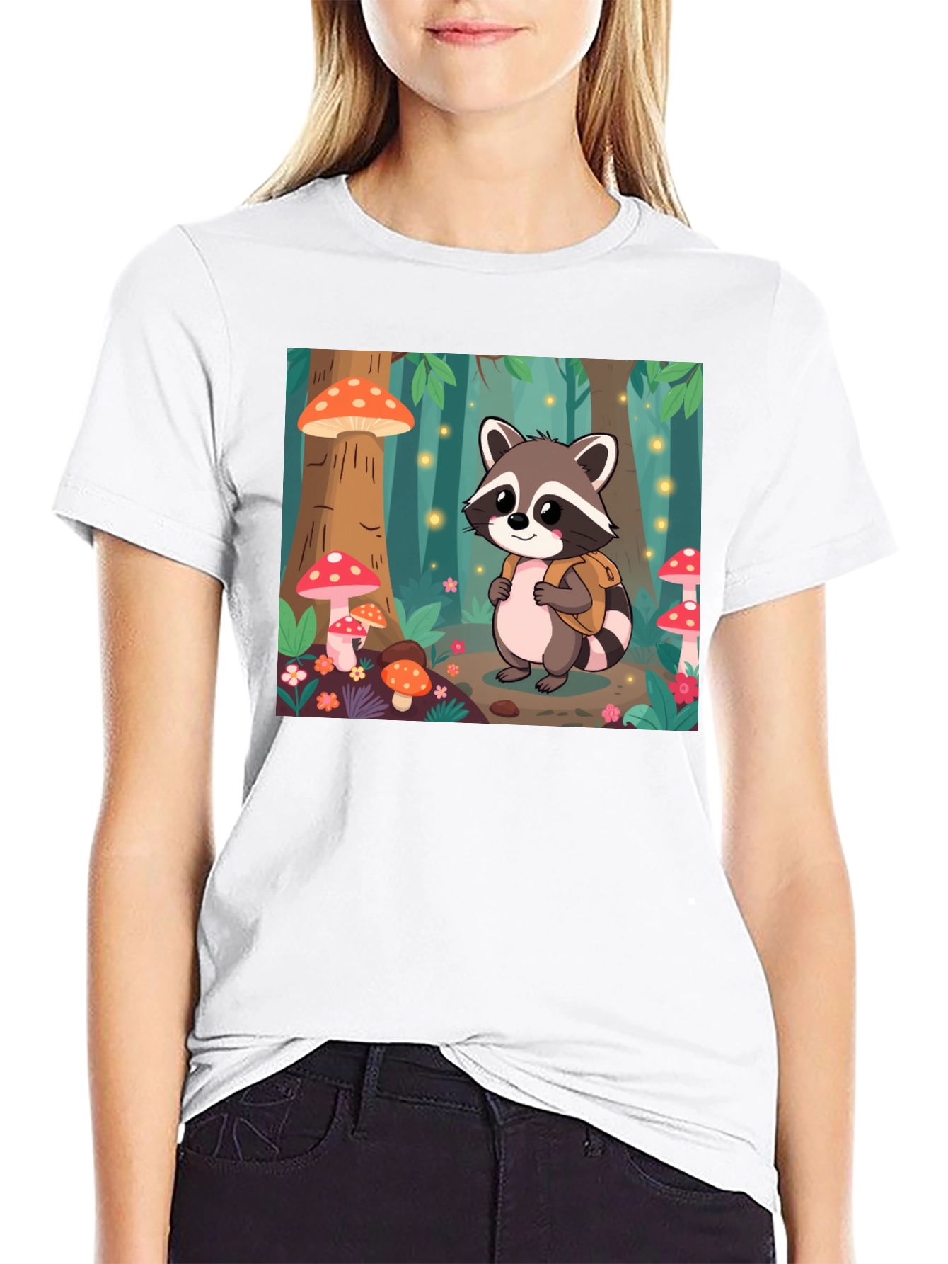 Cute Raccoon Forest Adventure T-Shirt