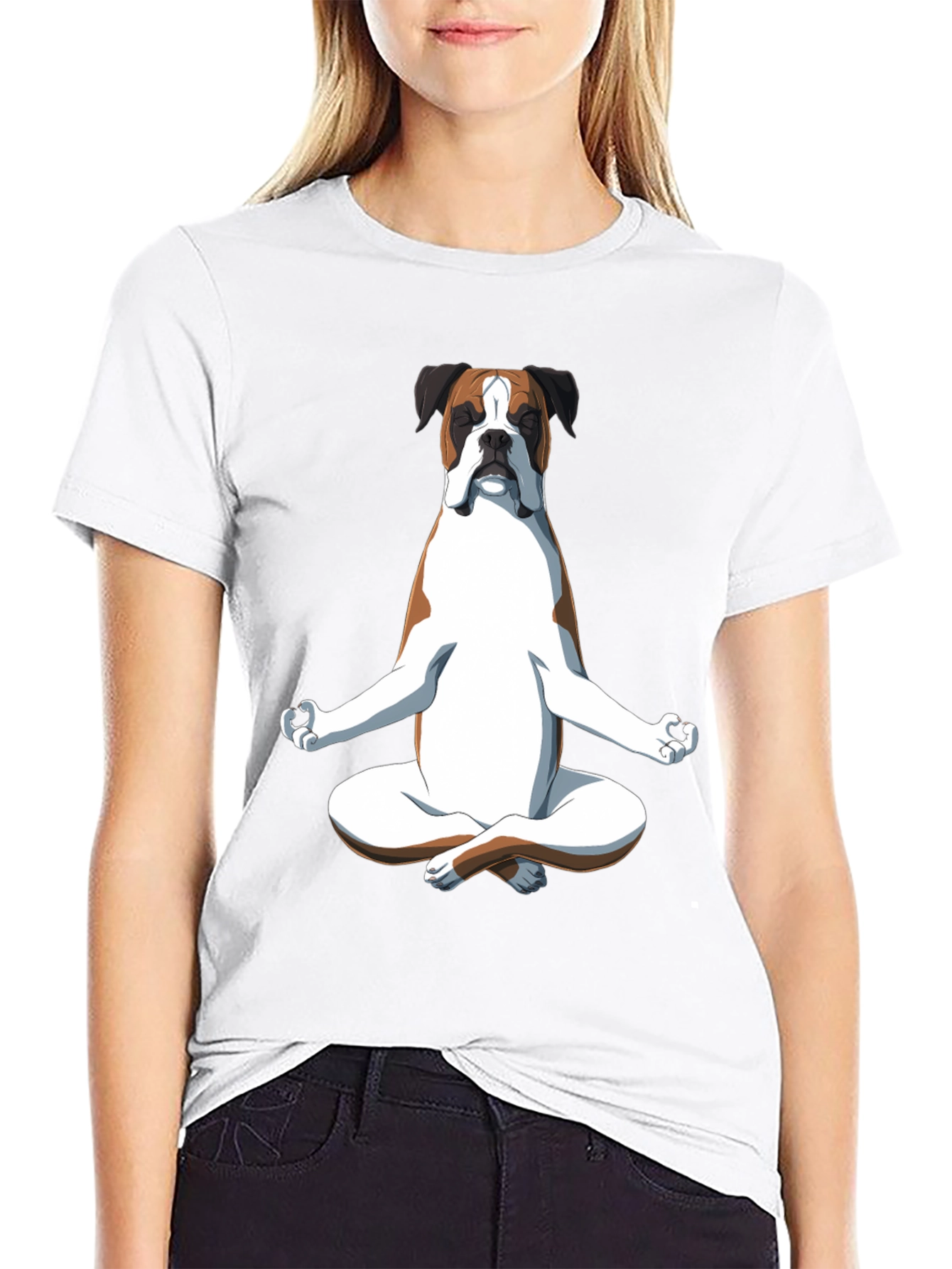 Zen Boxer Dog T-Shirt - Meditating Canine Tee