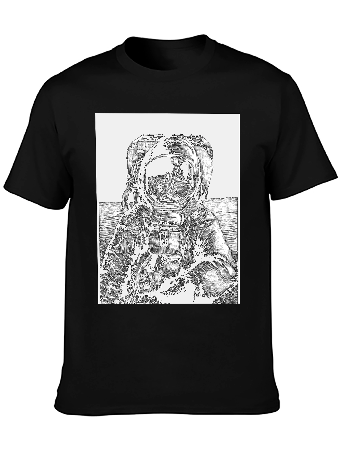 Astronaut Graphic Tee - Black Cotton T-Shirt