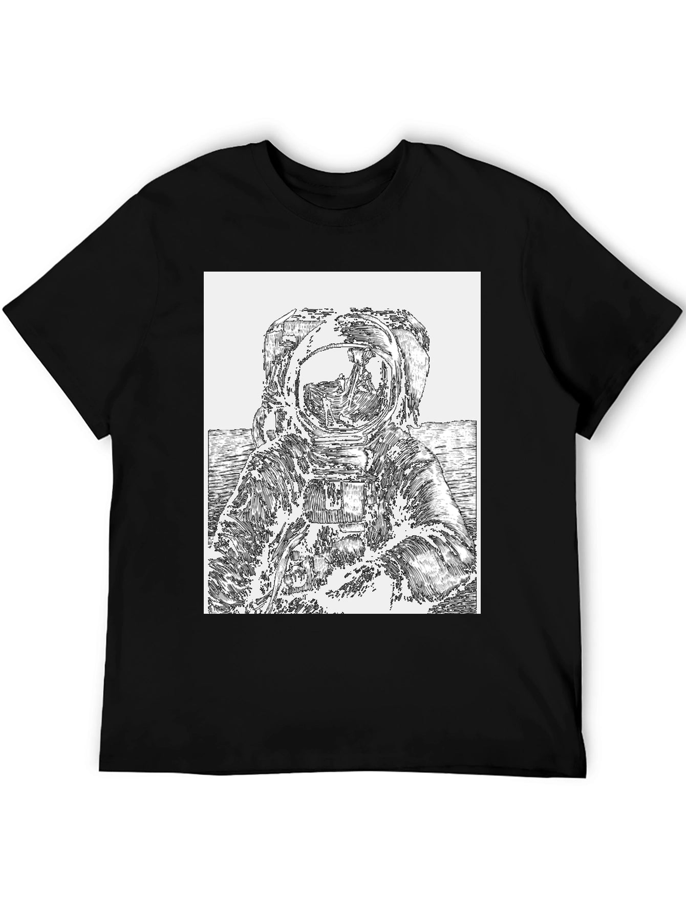Astronaut Graphic Tee - Black Cotton T-Shirt