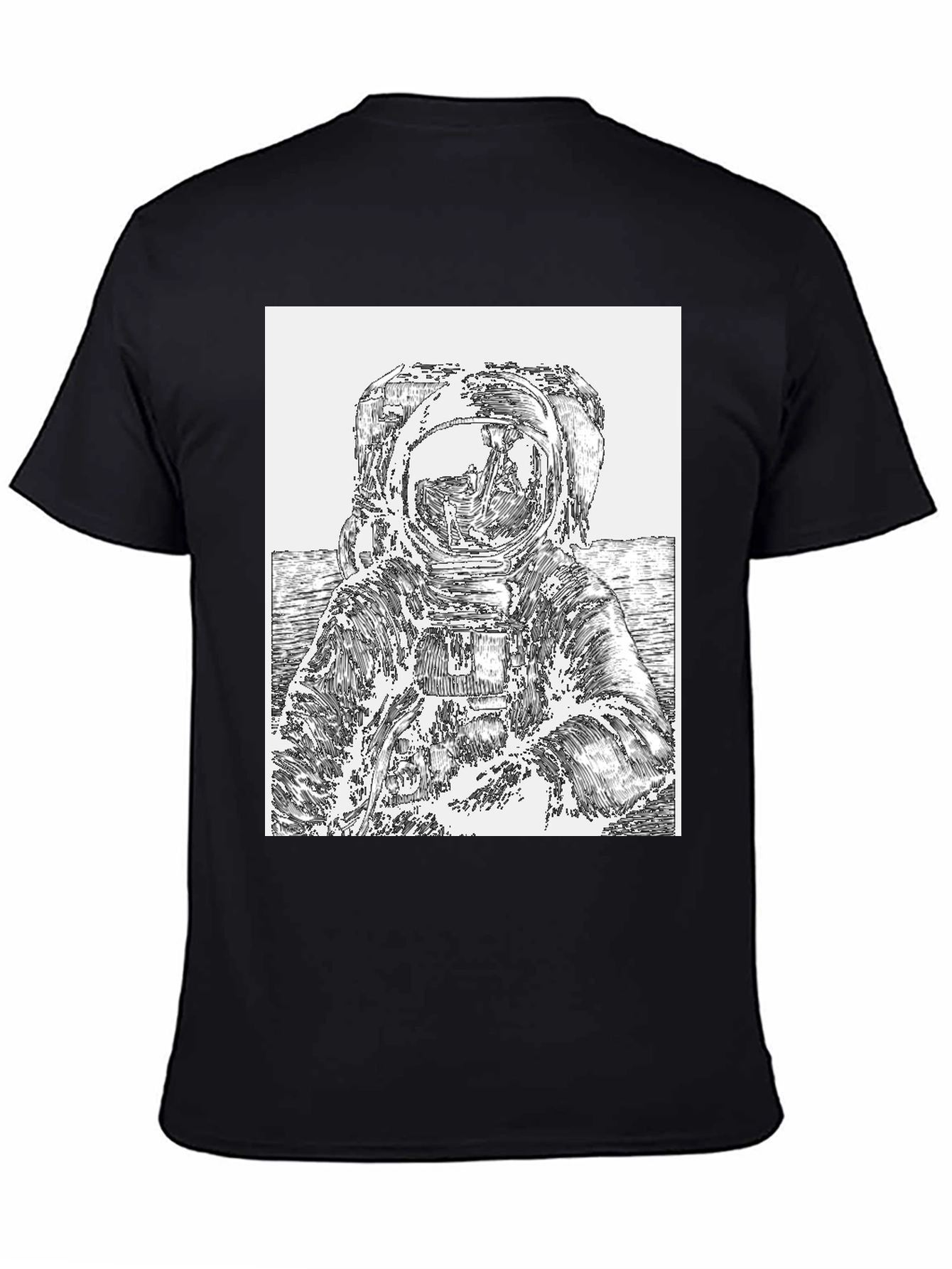 Astronaut Graphic Tee - Black Cotton T-Shirt
