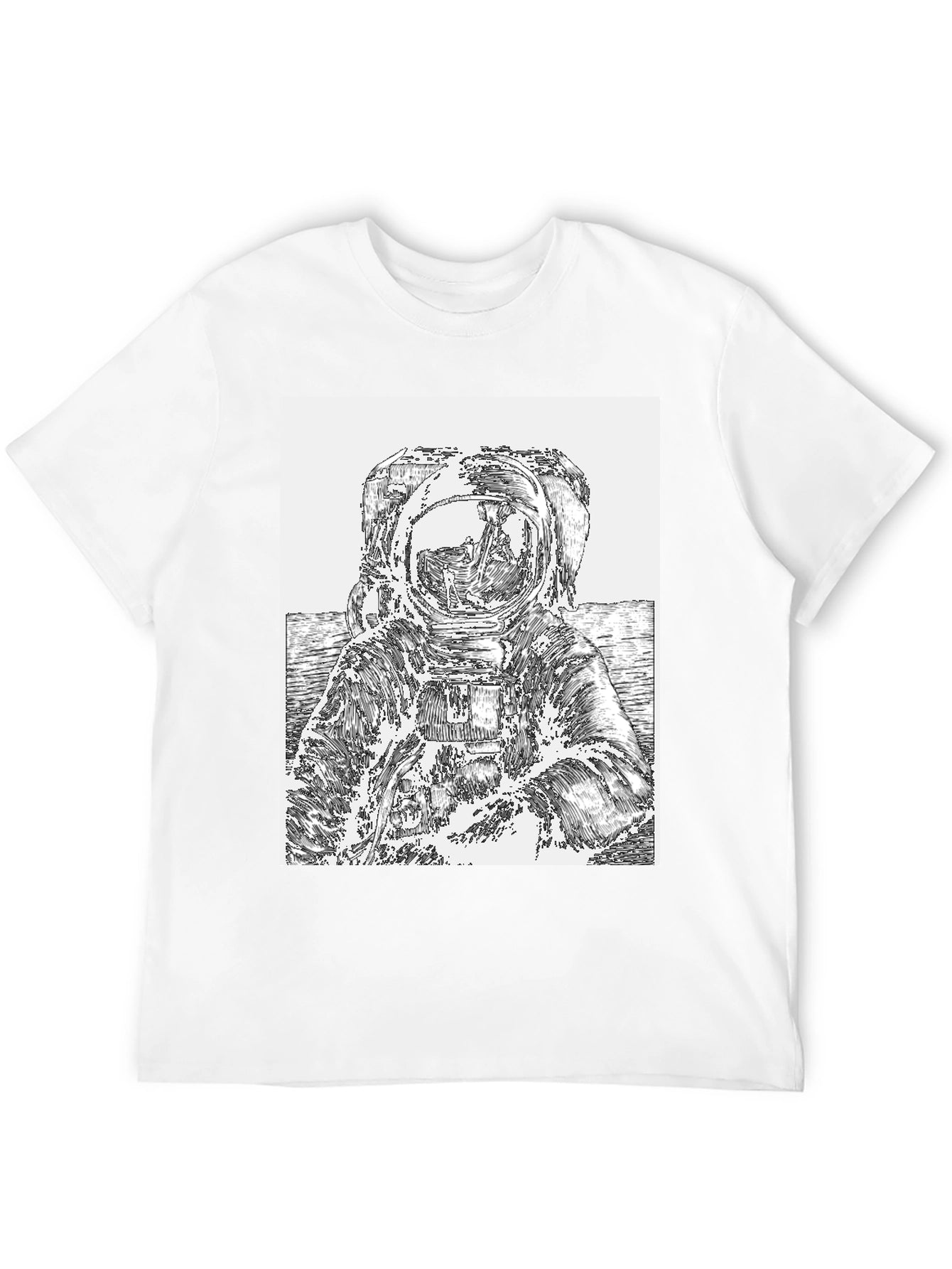 Astronaut Graphic Tee - Black Cotton T-Shirt