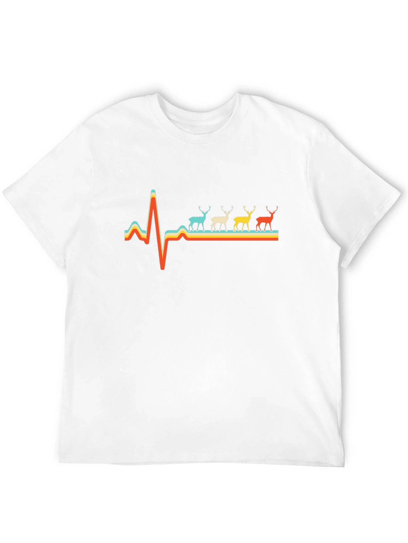 Deer Heartbeat Graphic Tee - Black Unisex Shirt