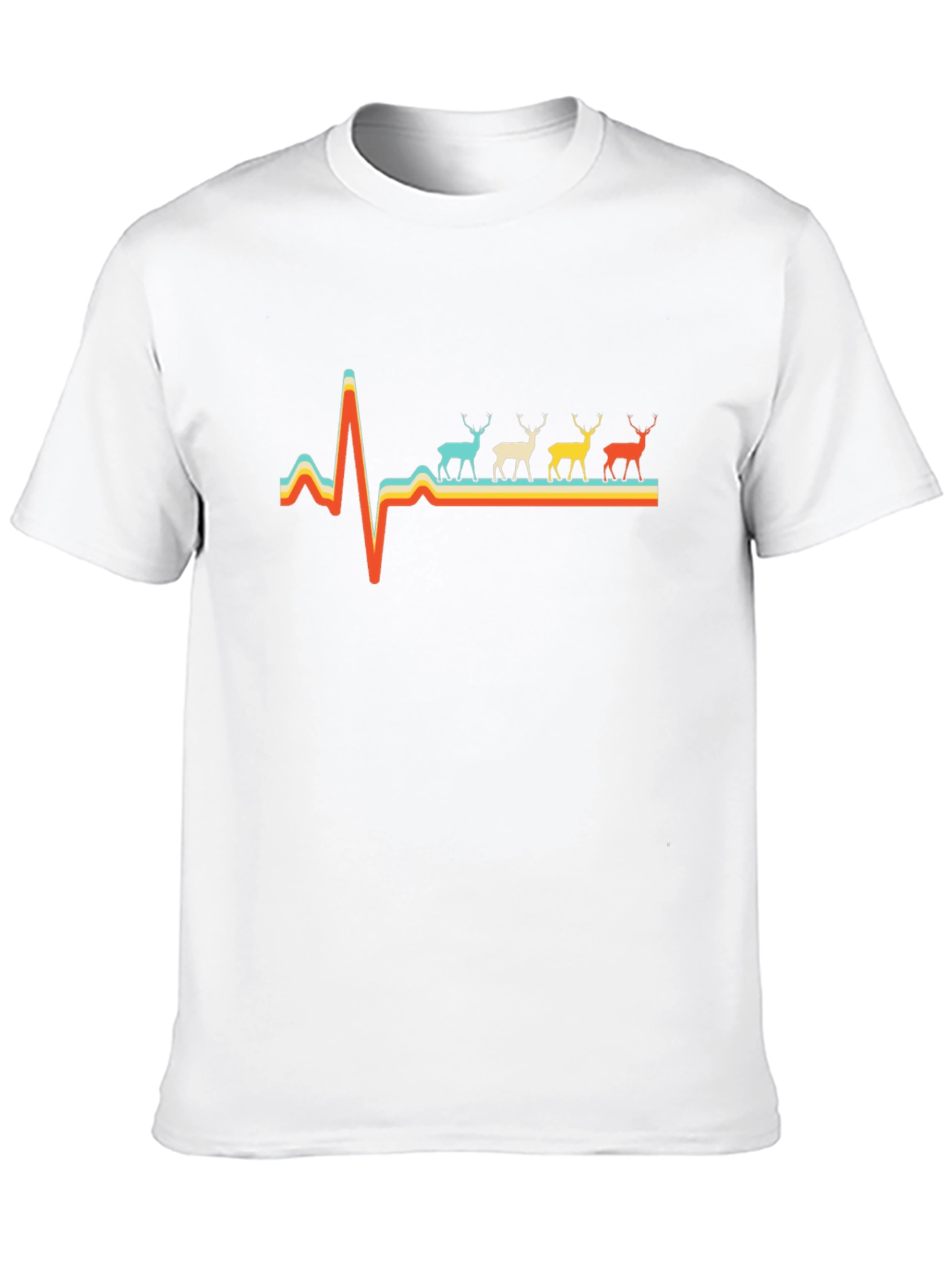 Deer Heartbeat Graphic Tee - Black Unisex Shirt