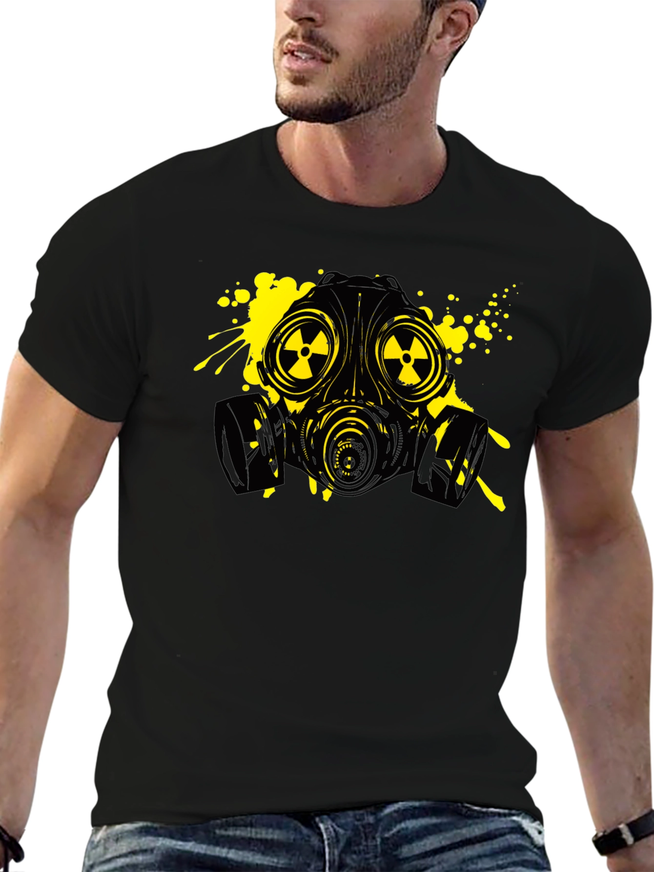 Gas Mask Graphic Tee - Black