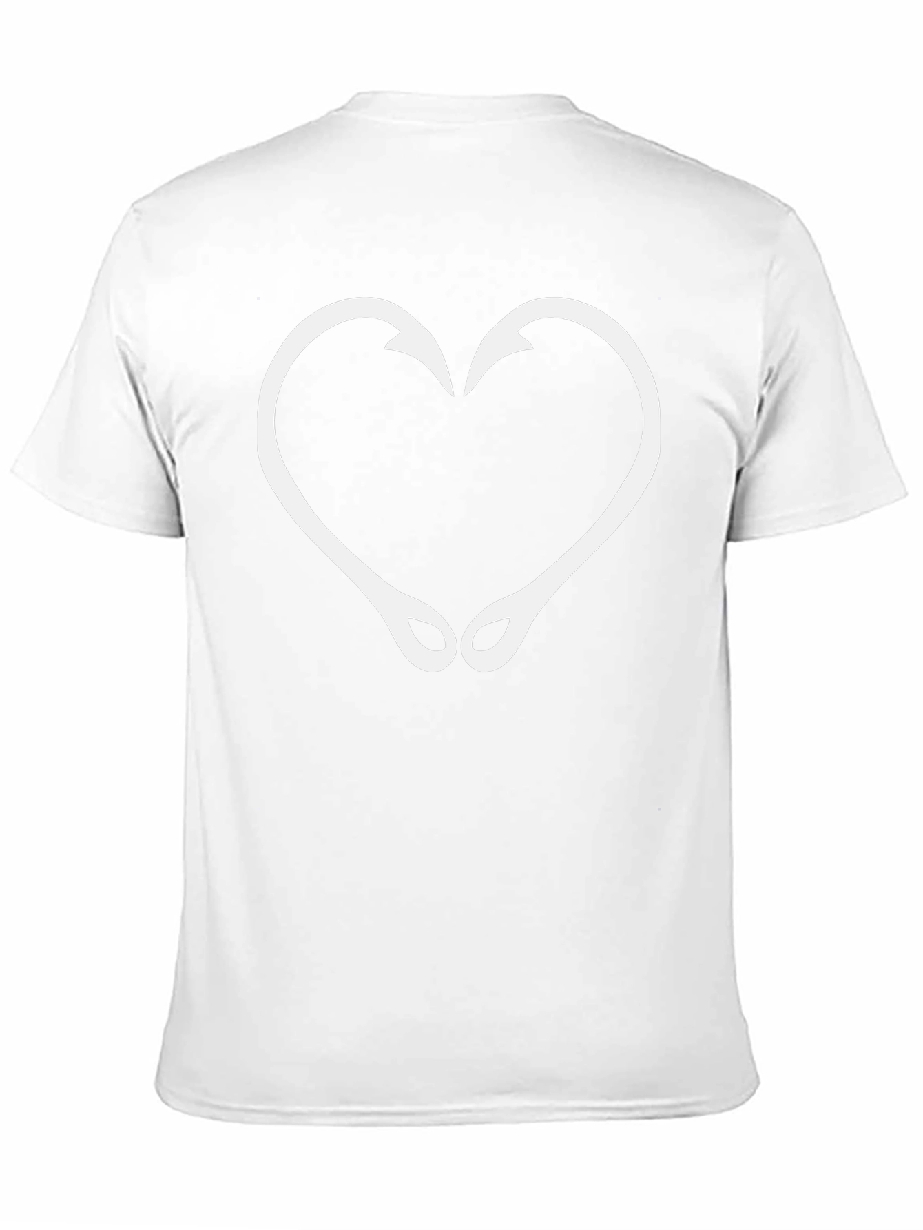 Fishing Hook Heart Graphic T-Shirt - Black