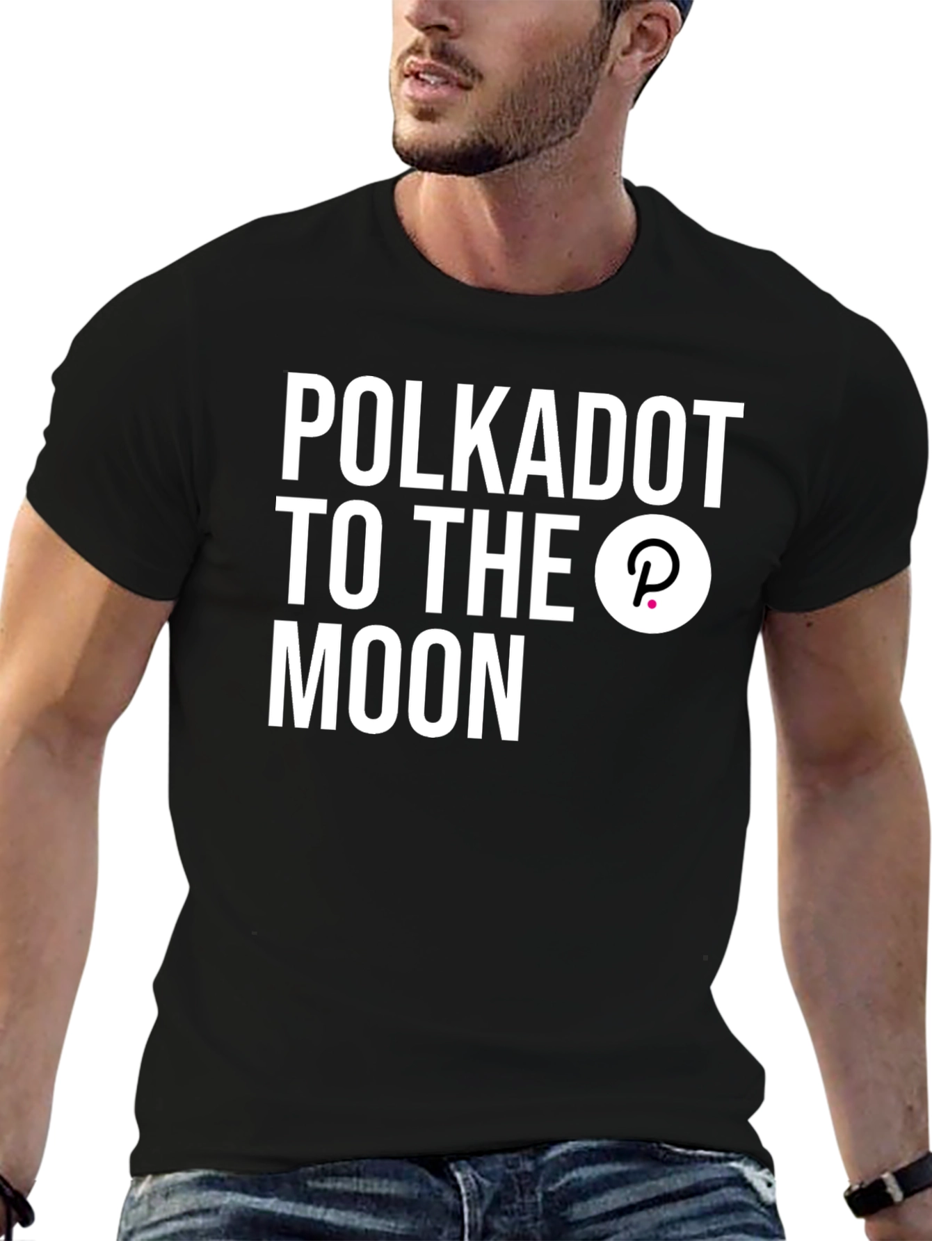 Polkadot Crypto To The Moon Black T-Shirt