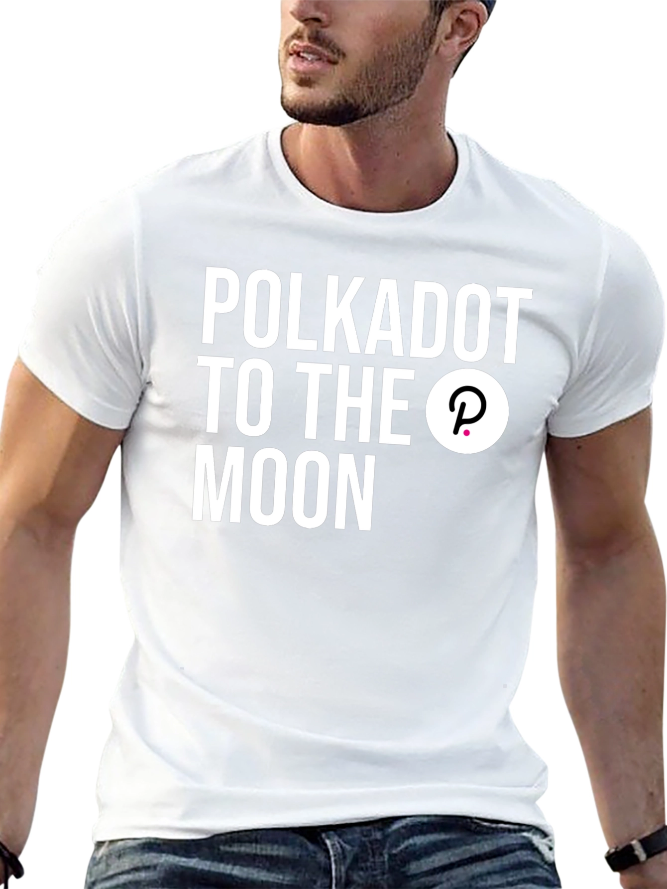 Polkadot Crypto To The Moon Black T-Shirt