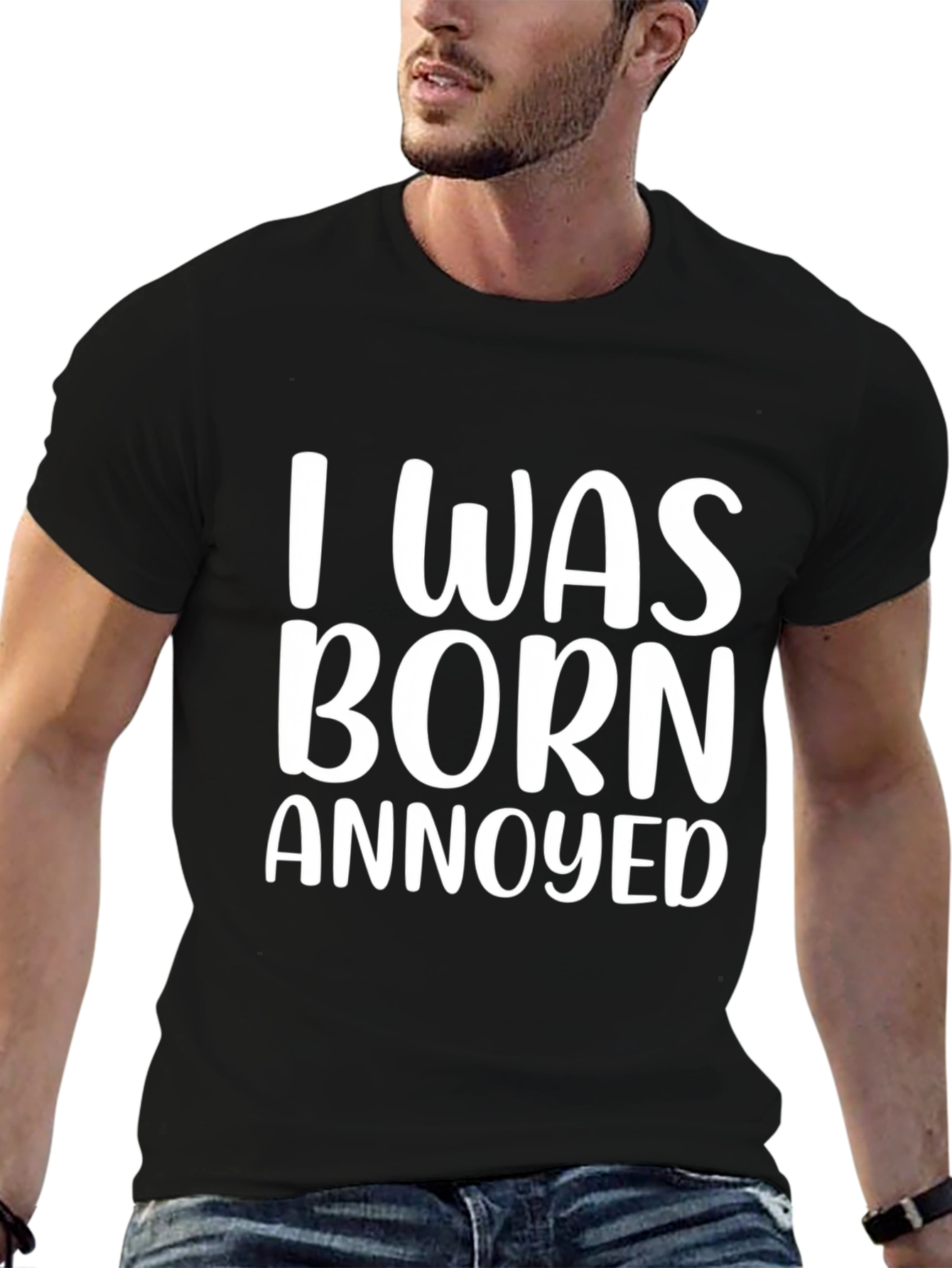 I Was Born Annoyed Black Graphic Tee