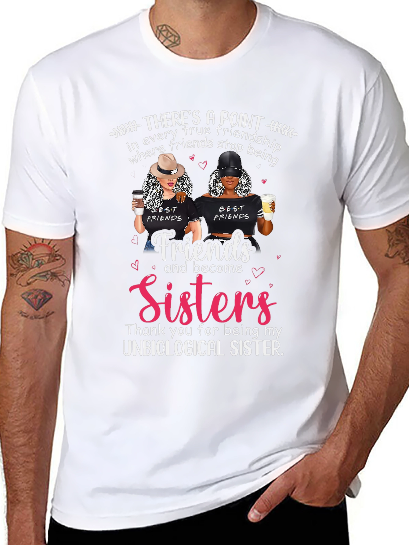 Best Friends Unbiological Sister Graphic T-Shirt