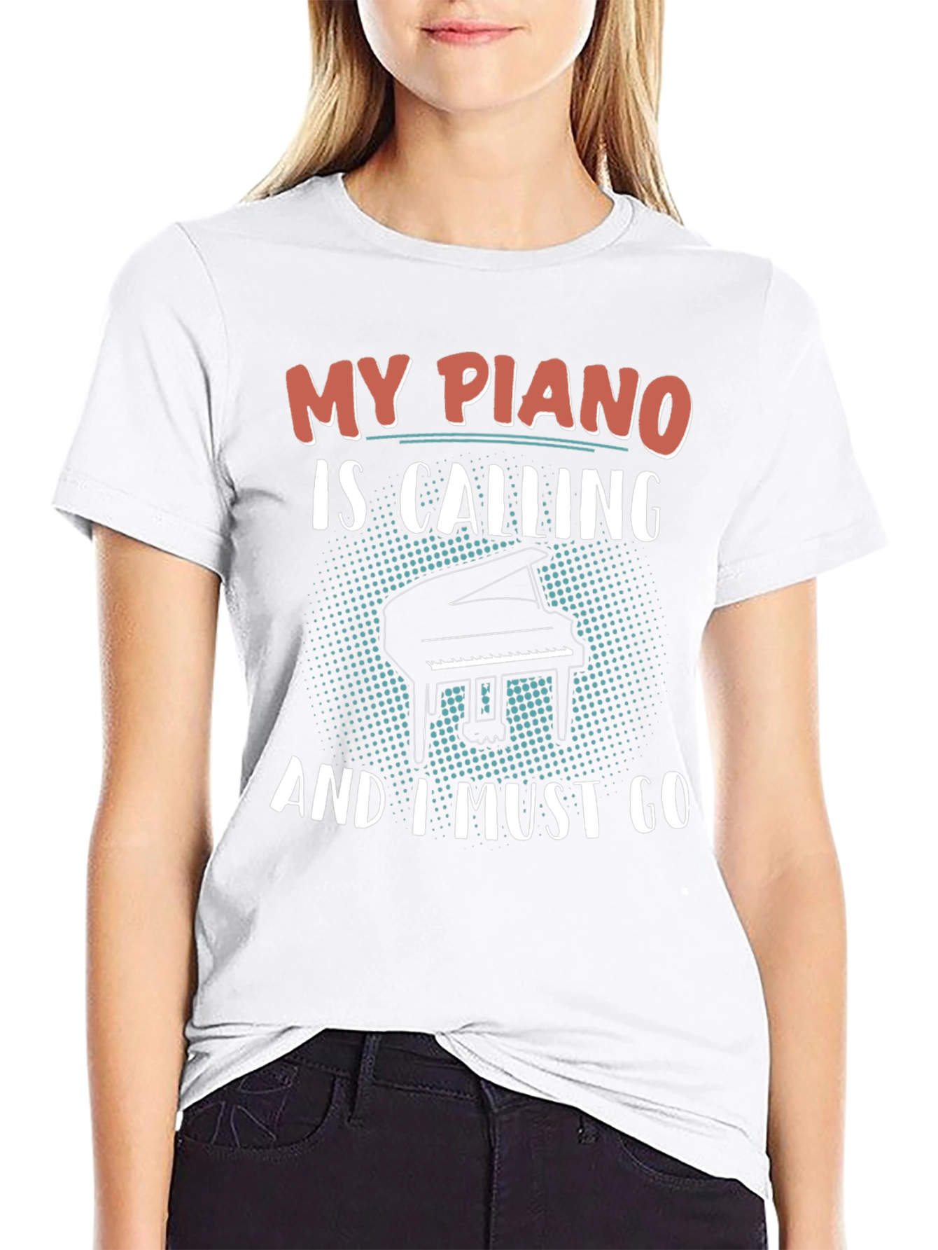 My Piano Is Calling Black T-Shirt