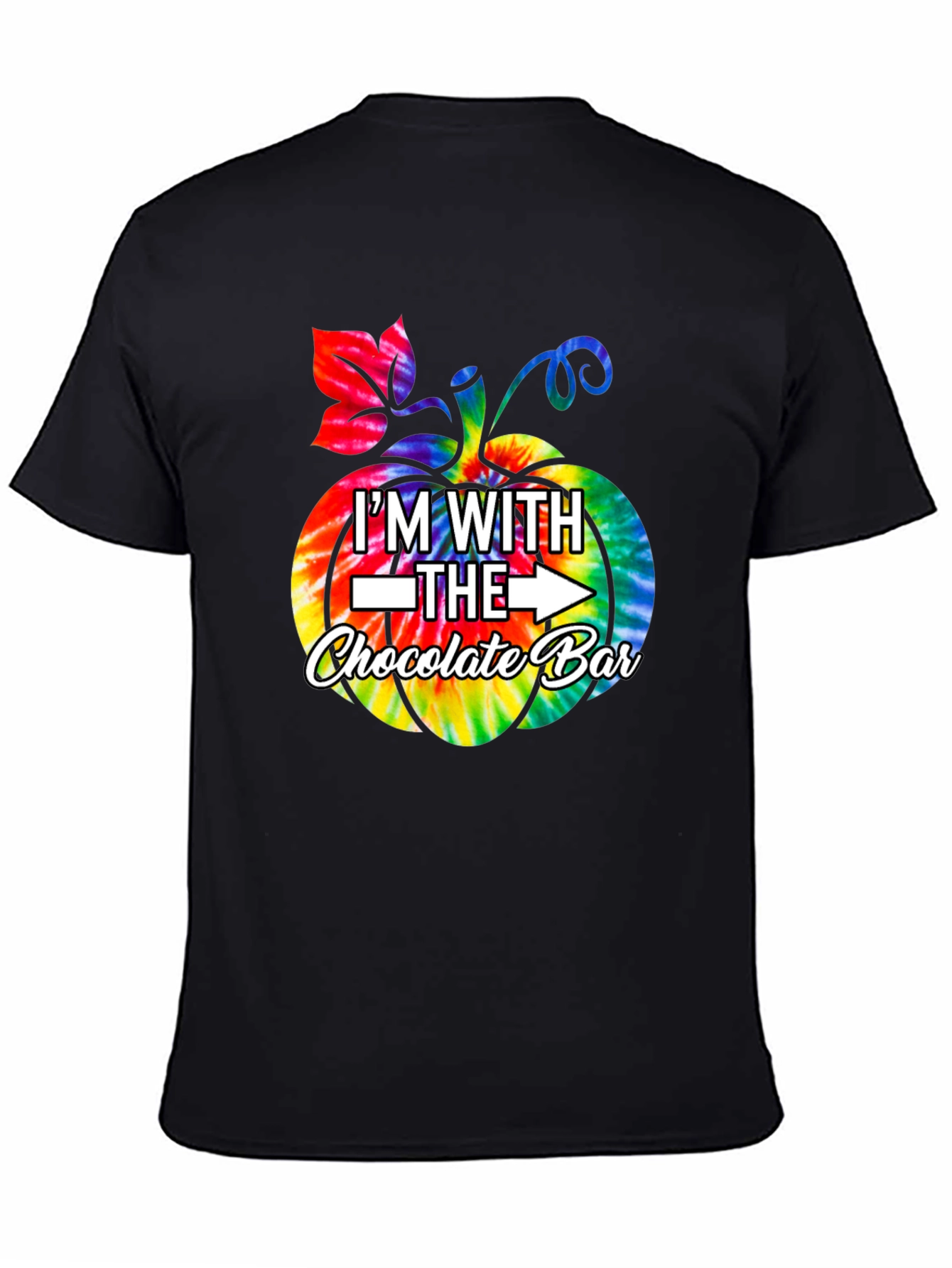 Im With The Chocolate Bar Tie Dye Pumpkin T-Shirt