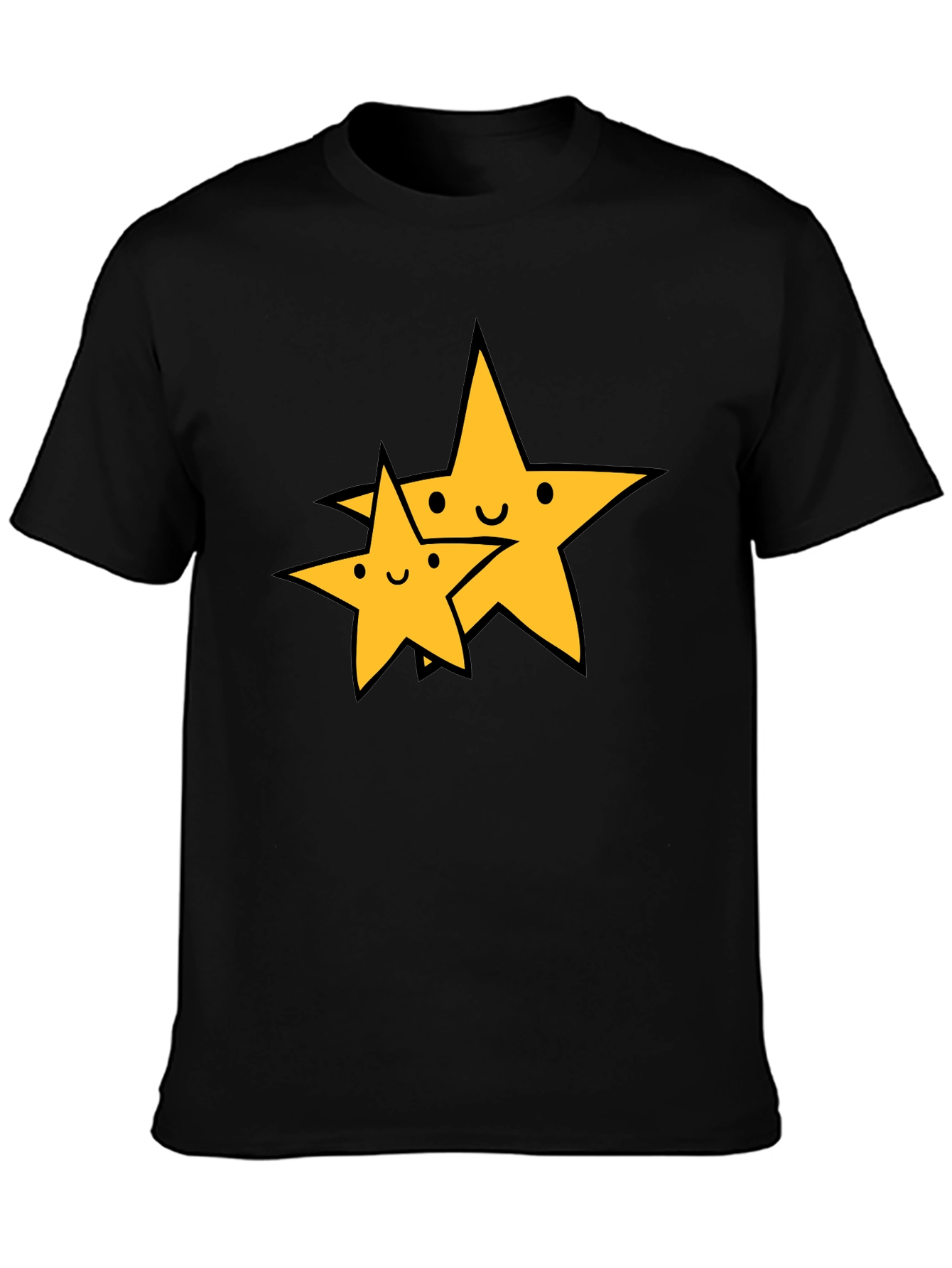 Cute Star Duo Black T-Shirt