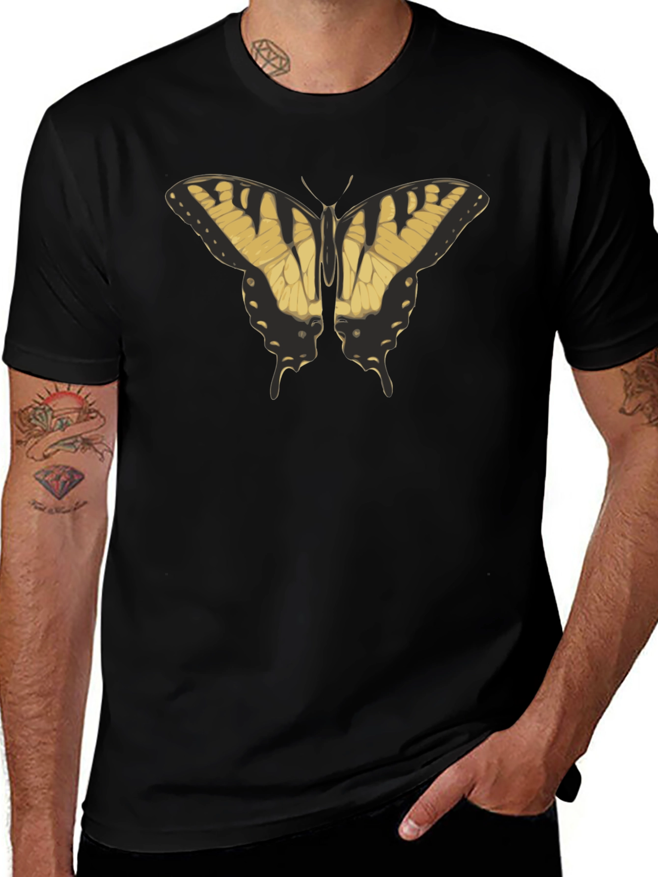 Butterfly Graphic Black T-Shirt