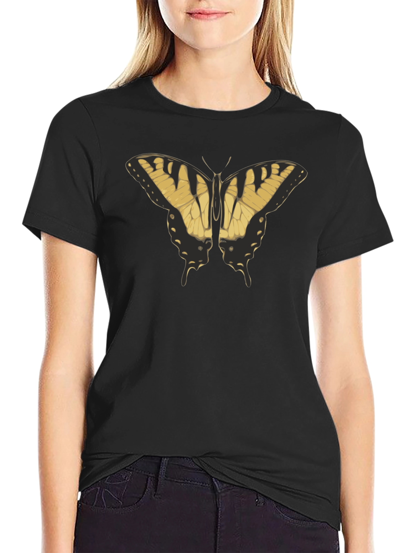 Butterfly Graphic Black T-Shirt