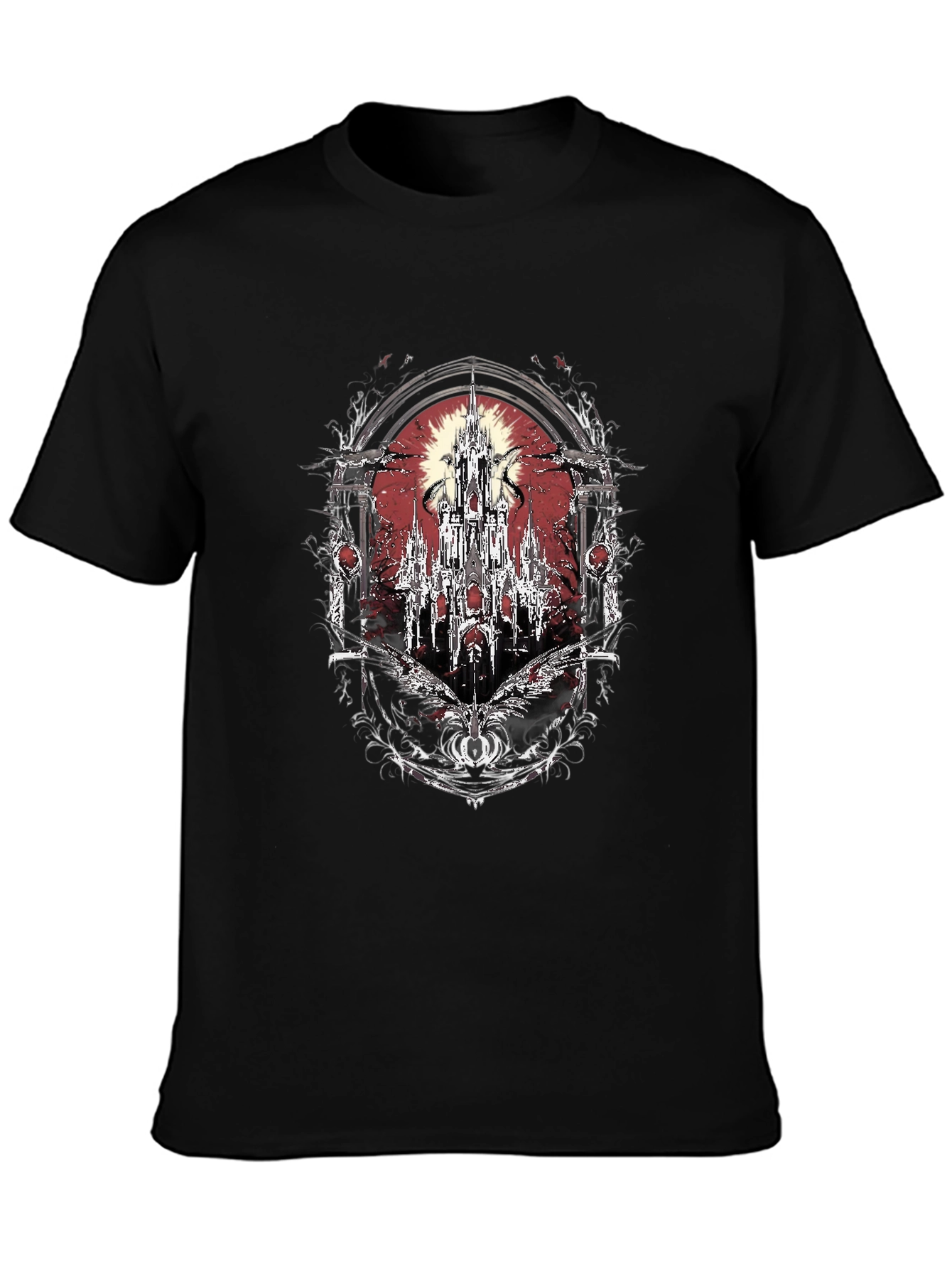 Gothic Castle T-Shirt - Dark Fantasy Tee