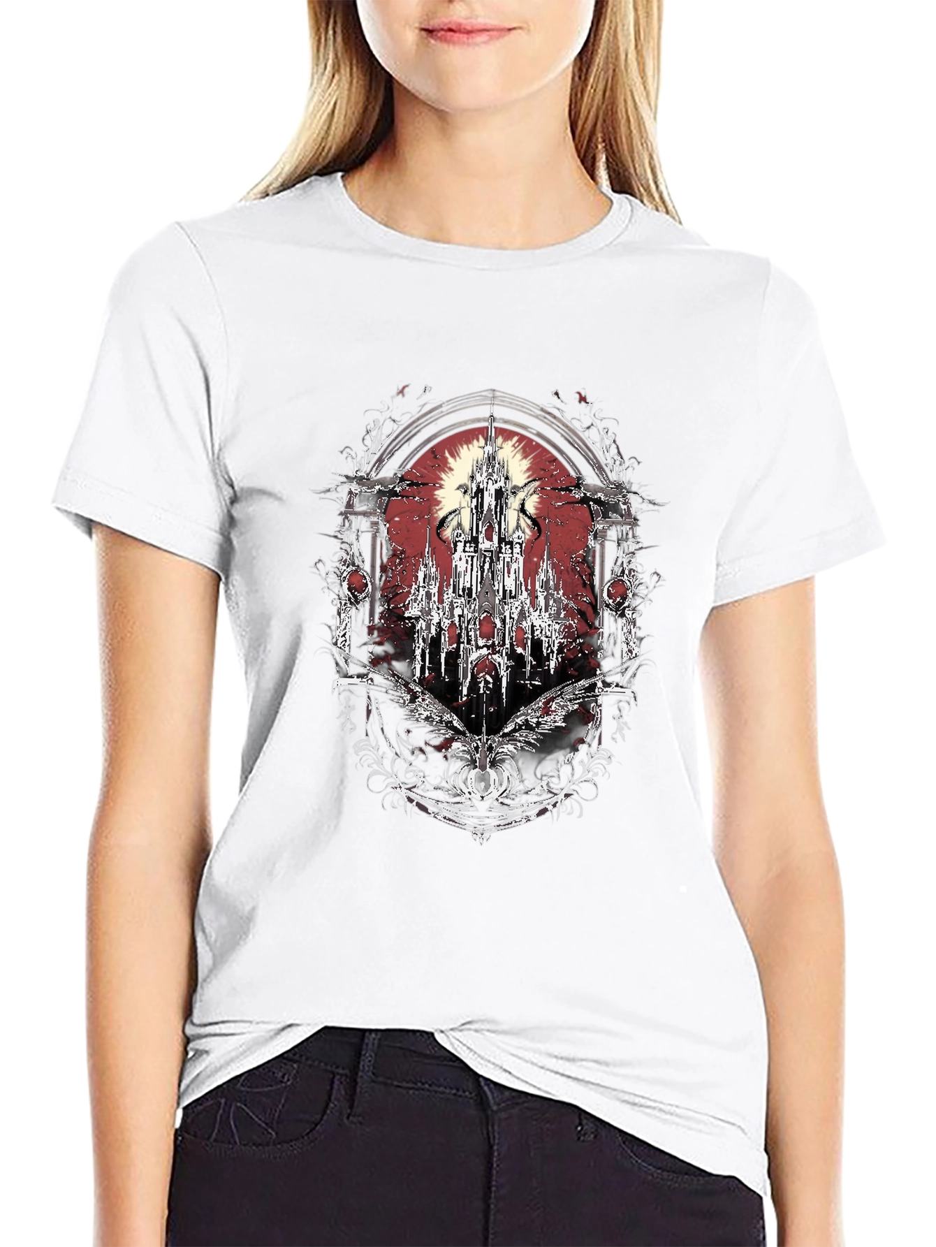 Gothic Castle T-Shirt - Dark Fantasy Tee