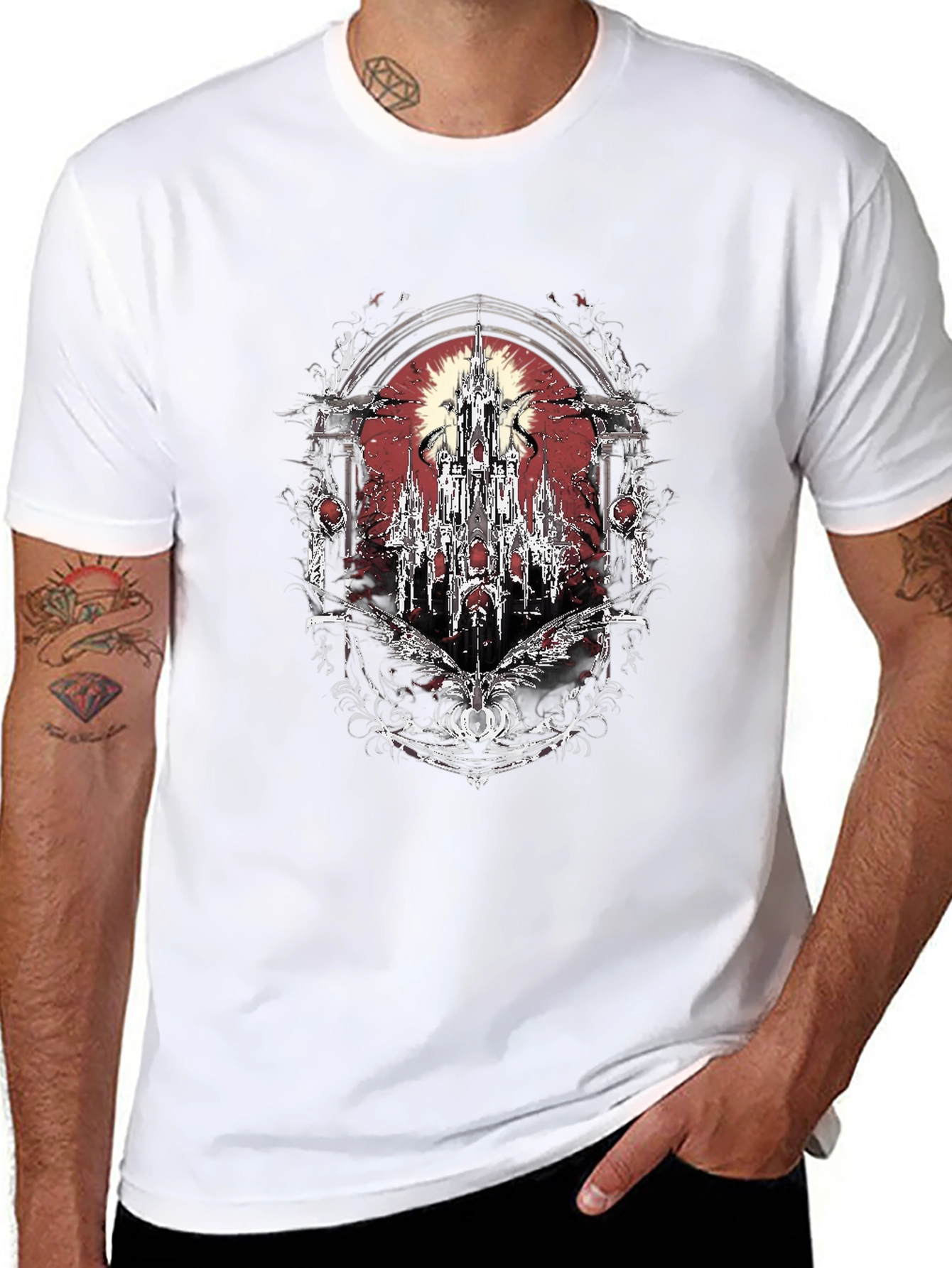 Gothic Castle T-Shirt - Dark Fantasy Tee