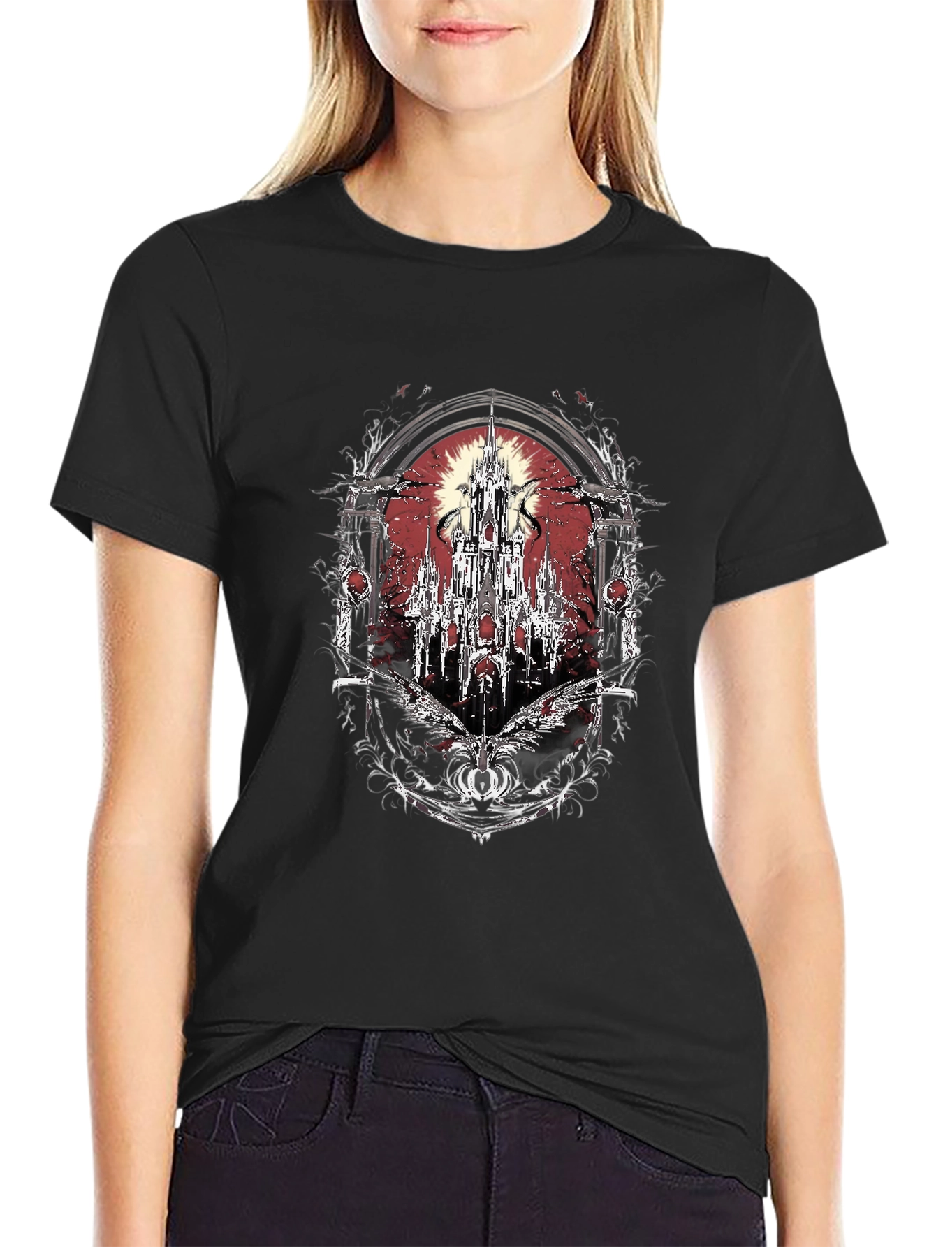 Gothic Castle T-Shirt - Dark Fantasy Tee