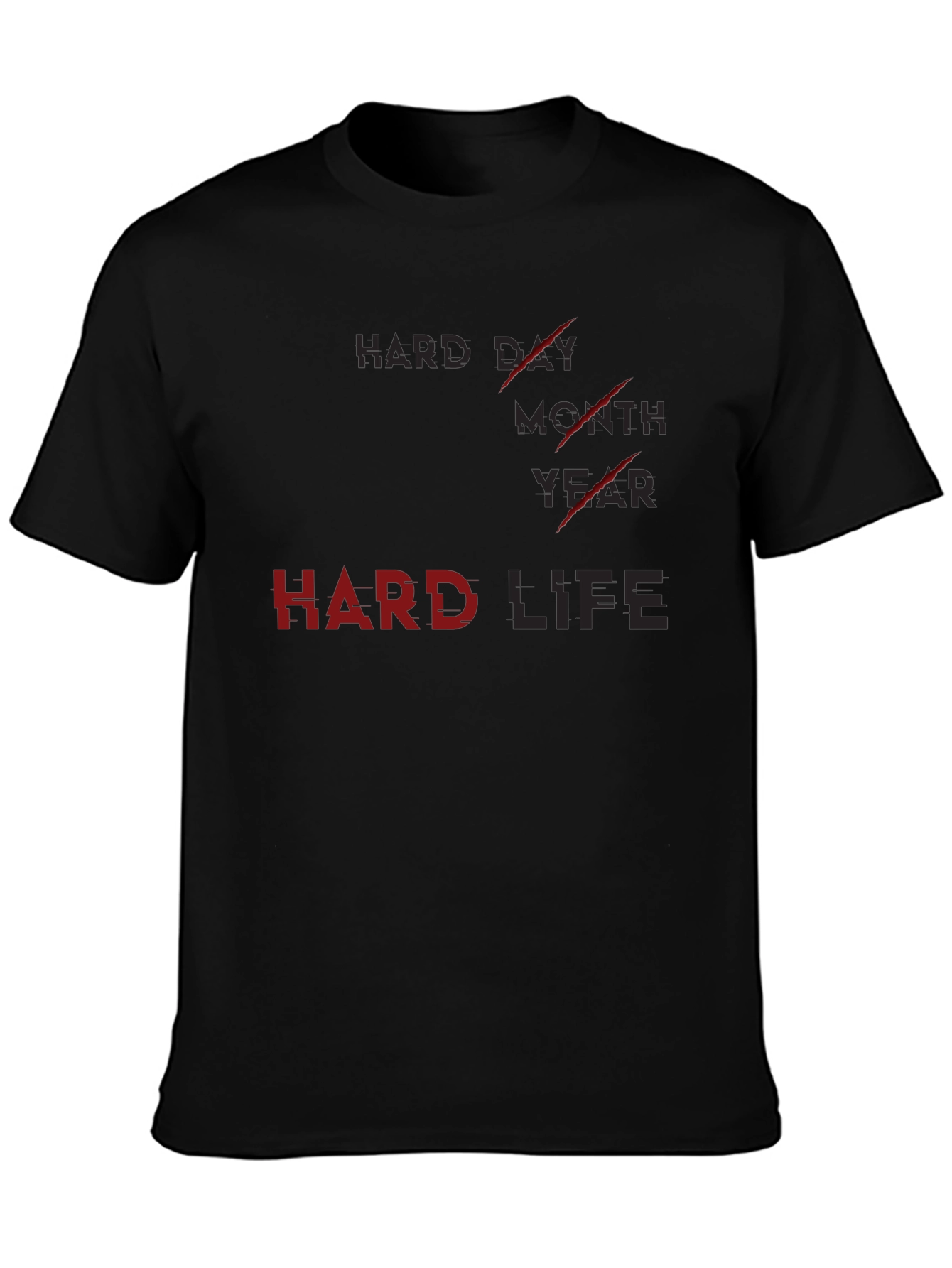 Hard Life Graphic Print Mens Black T-Shirt