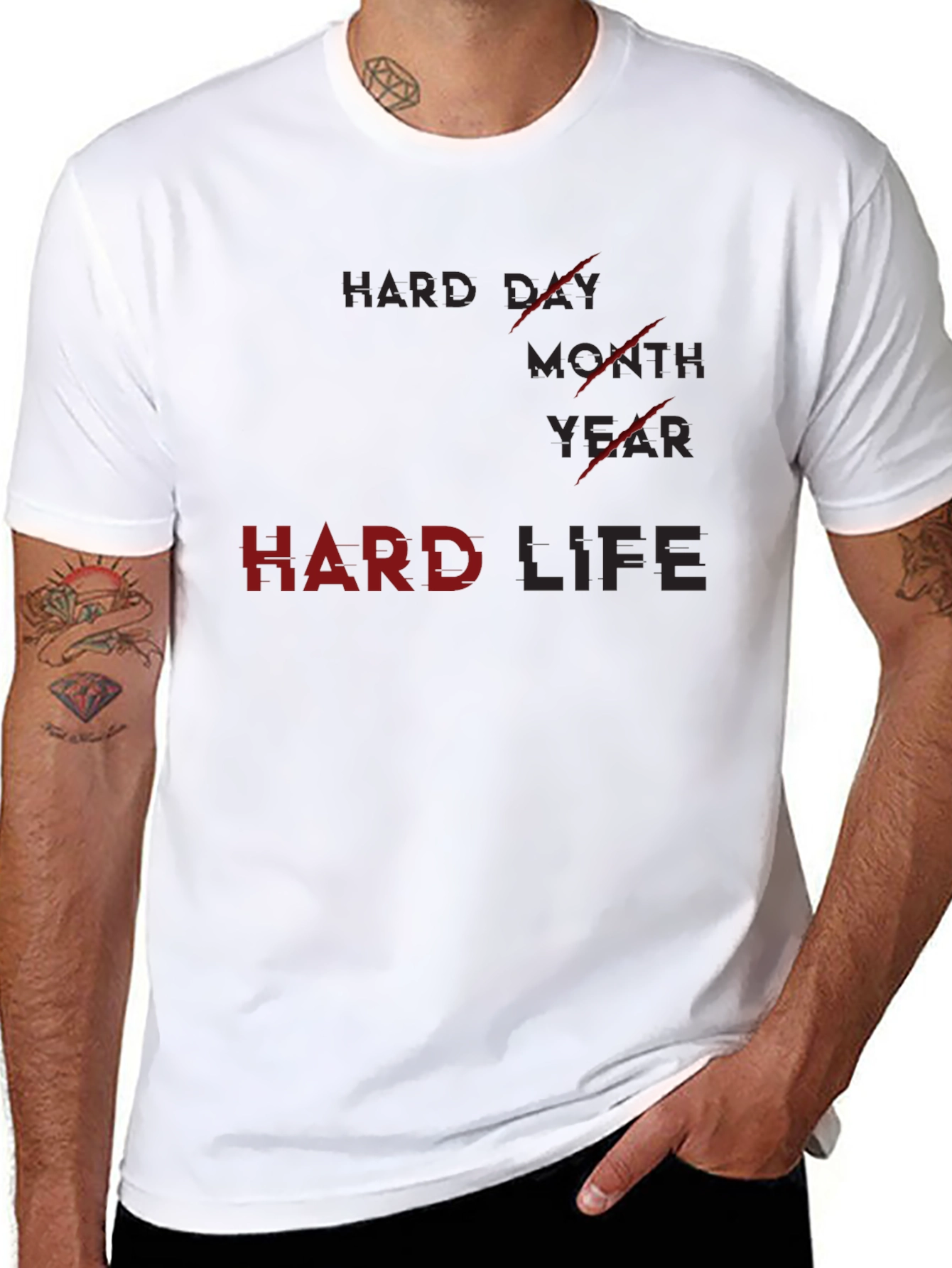 Hard Life Graphic Print Mens Black T-Shirt