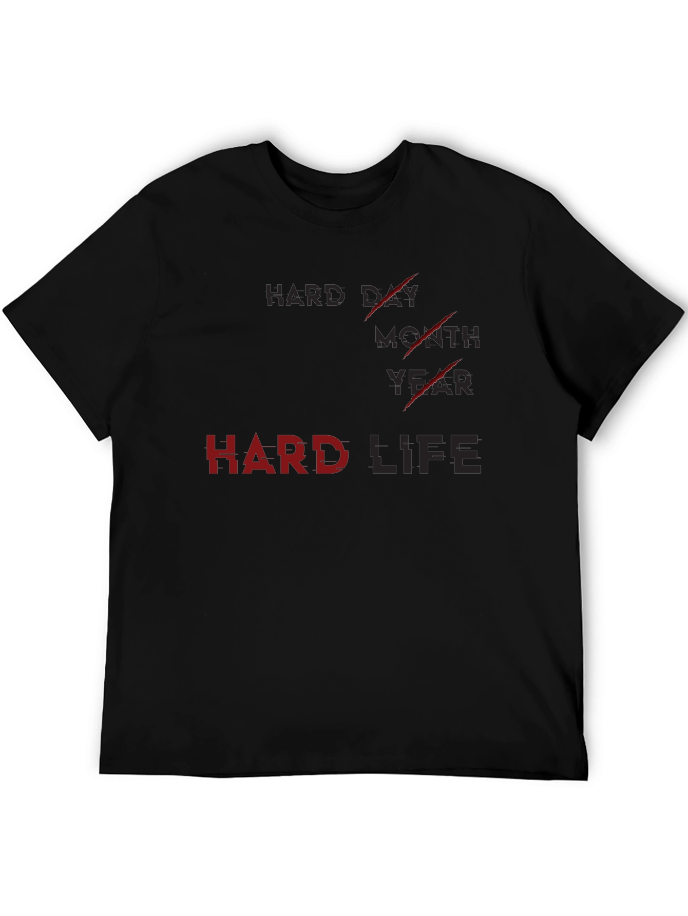 Hard Life Graphic Print Mens Black T-Shirt