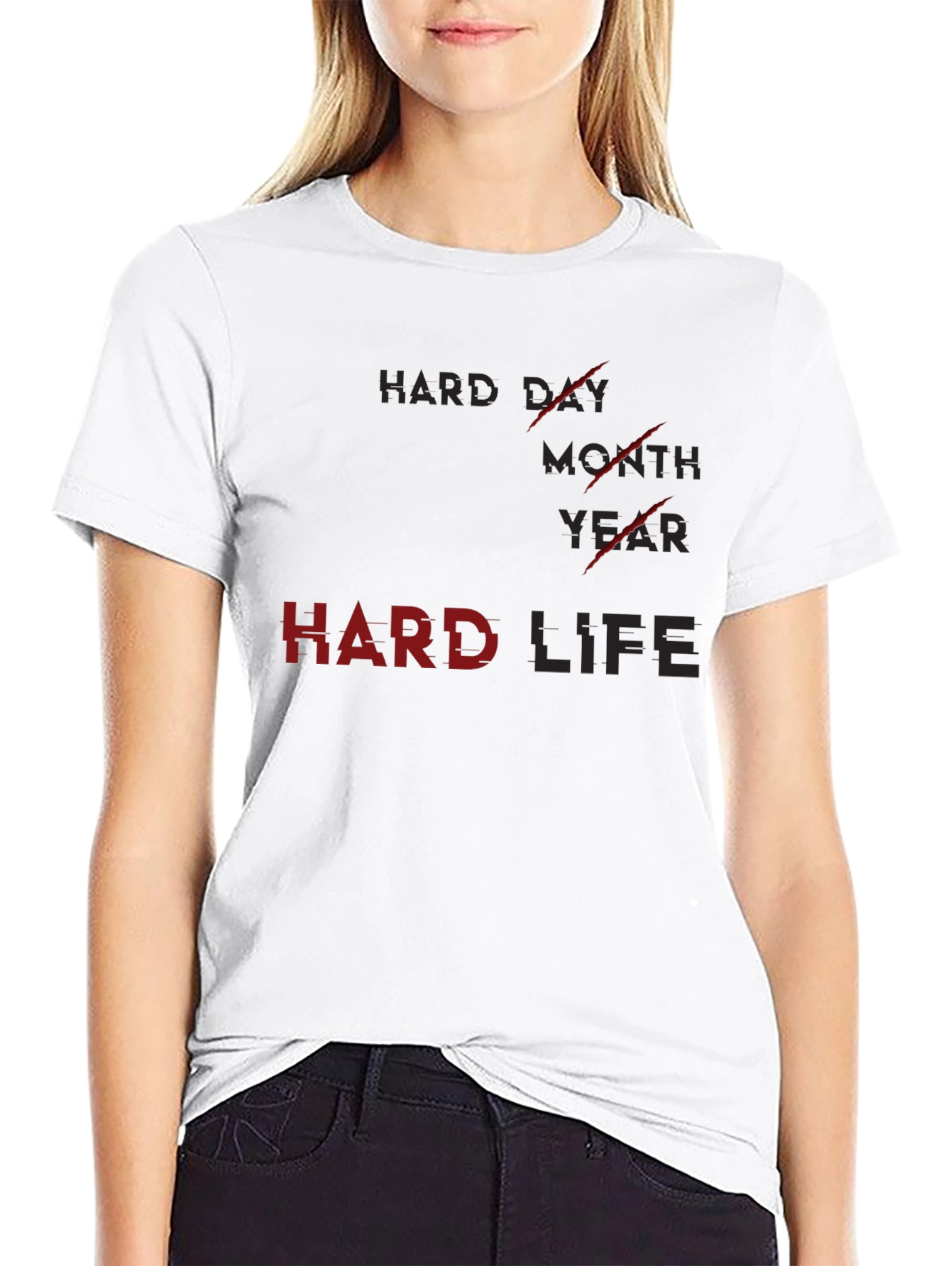 Hard Life Graphic Print Mens Black T-Shirt