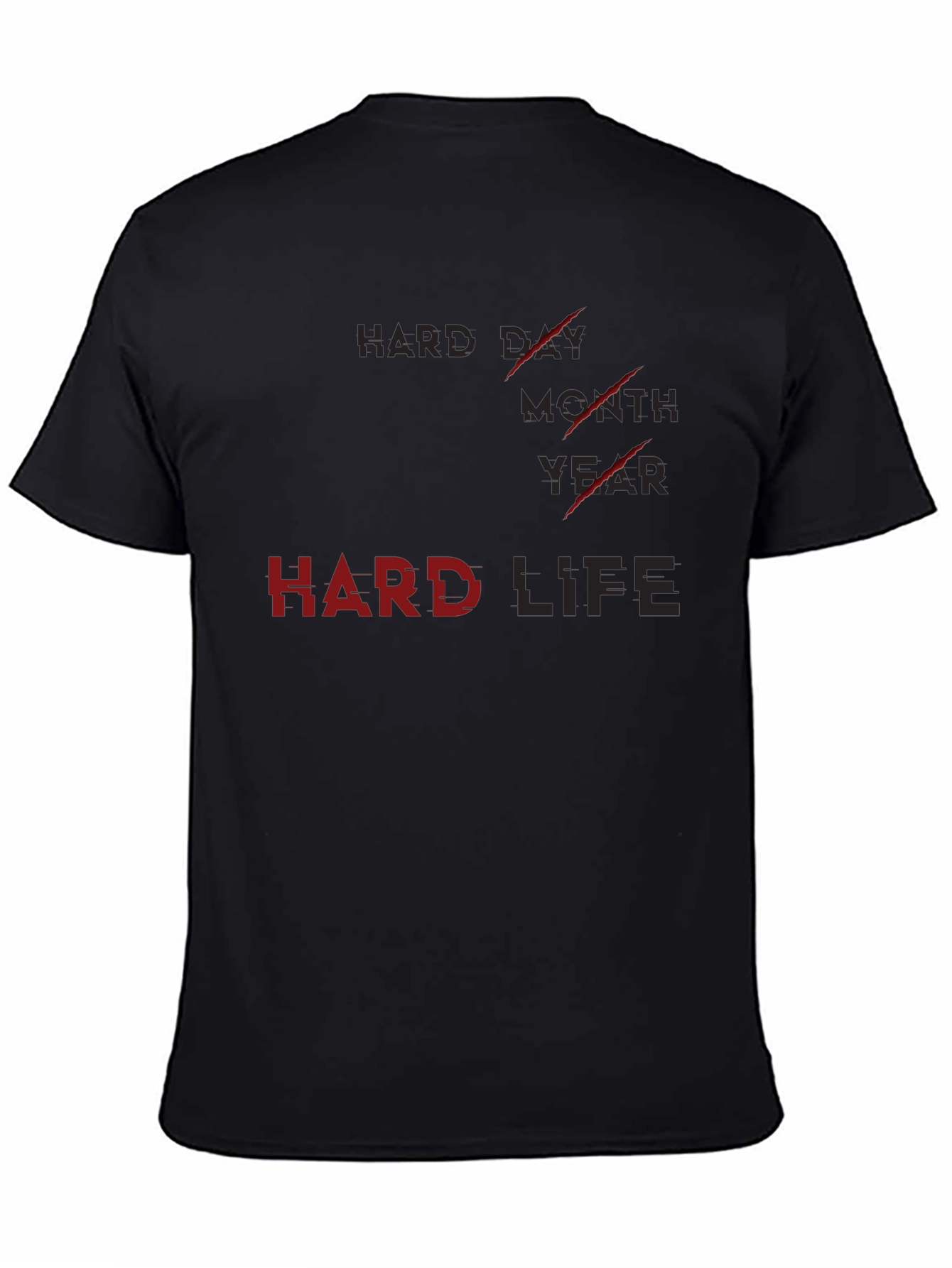 Hard Life Graphic Print Mens Black T-Shirt