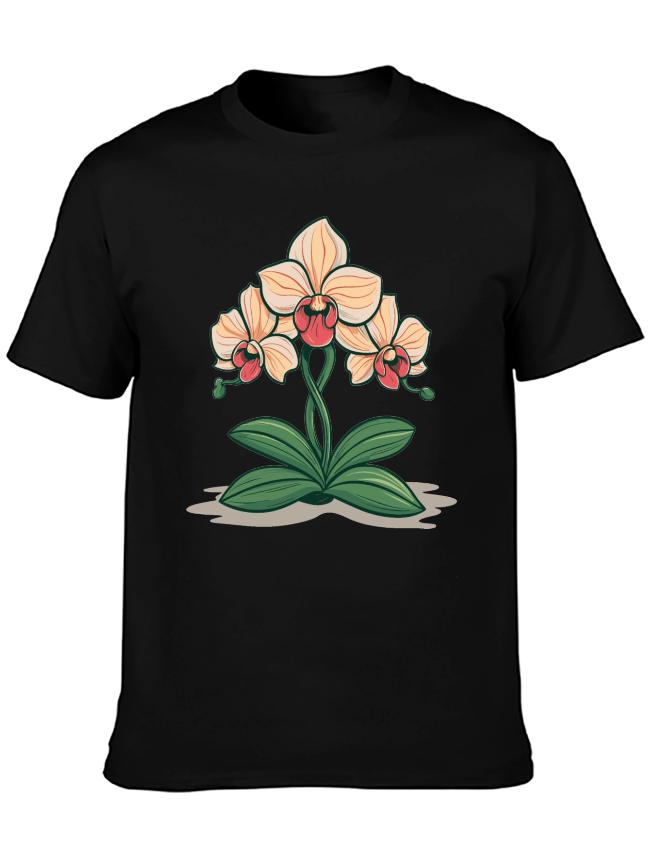 Orchid Graphic Black T-Shirt