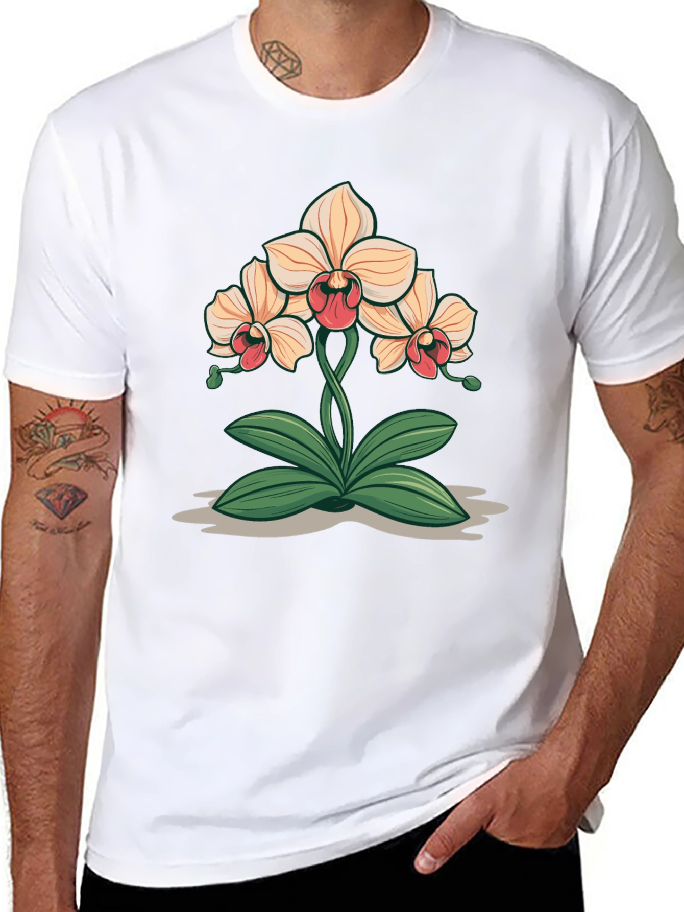 Orchid Graphic Black T-Shirt