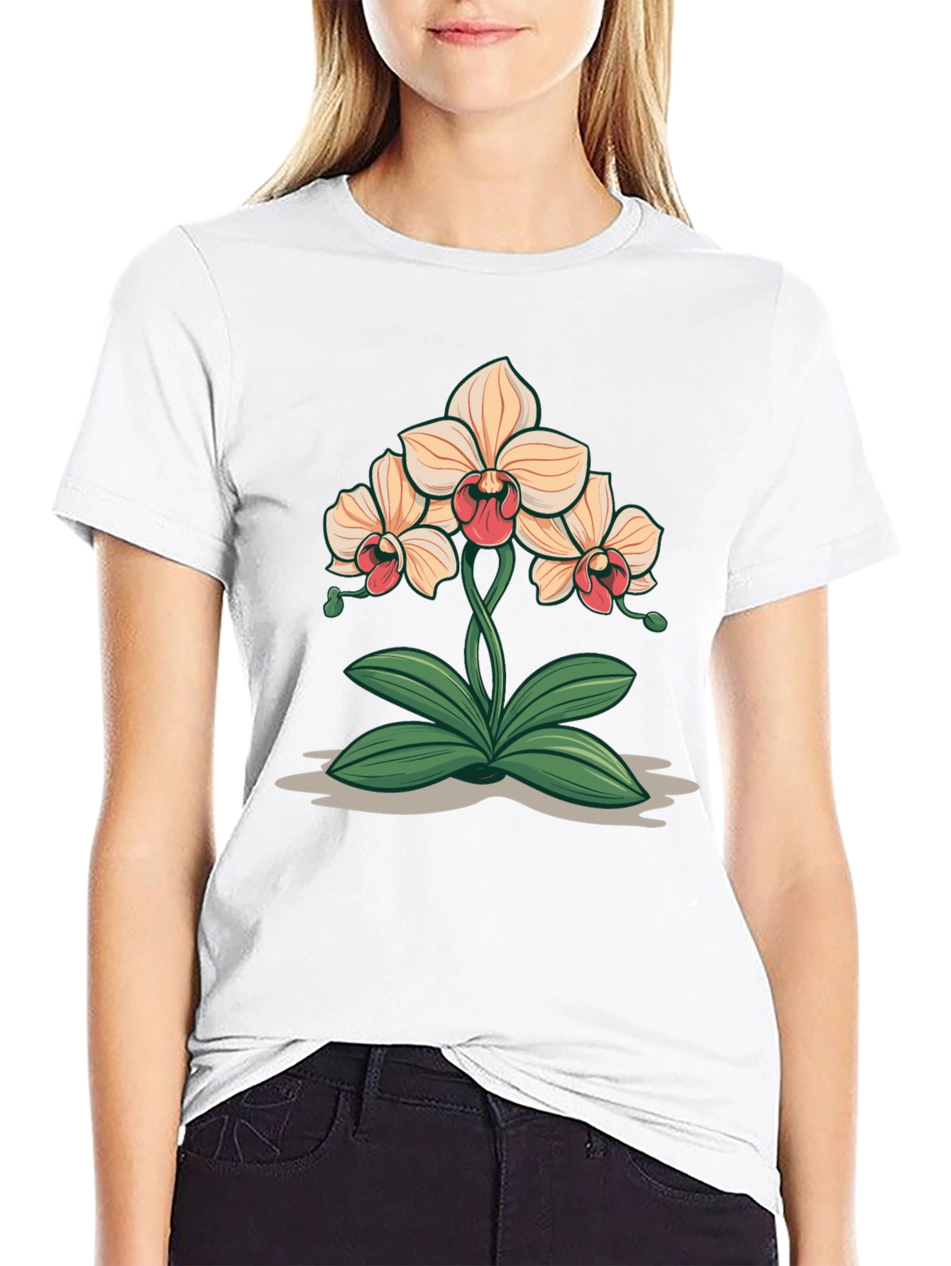 Orchid Graphic Black T-Shirt
