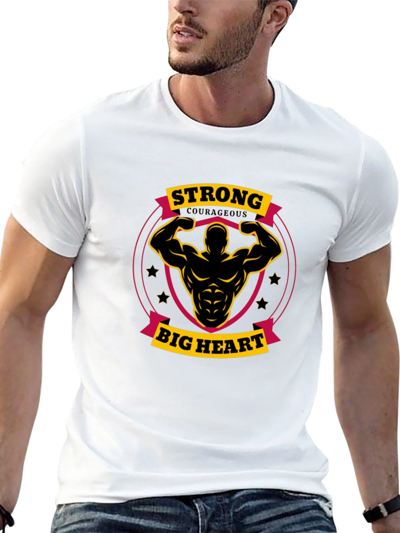 Strong Big Heart Graphic Tee - Black T-Shirt