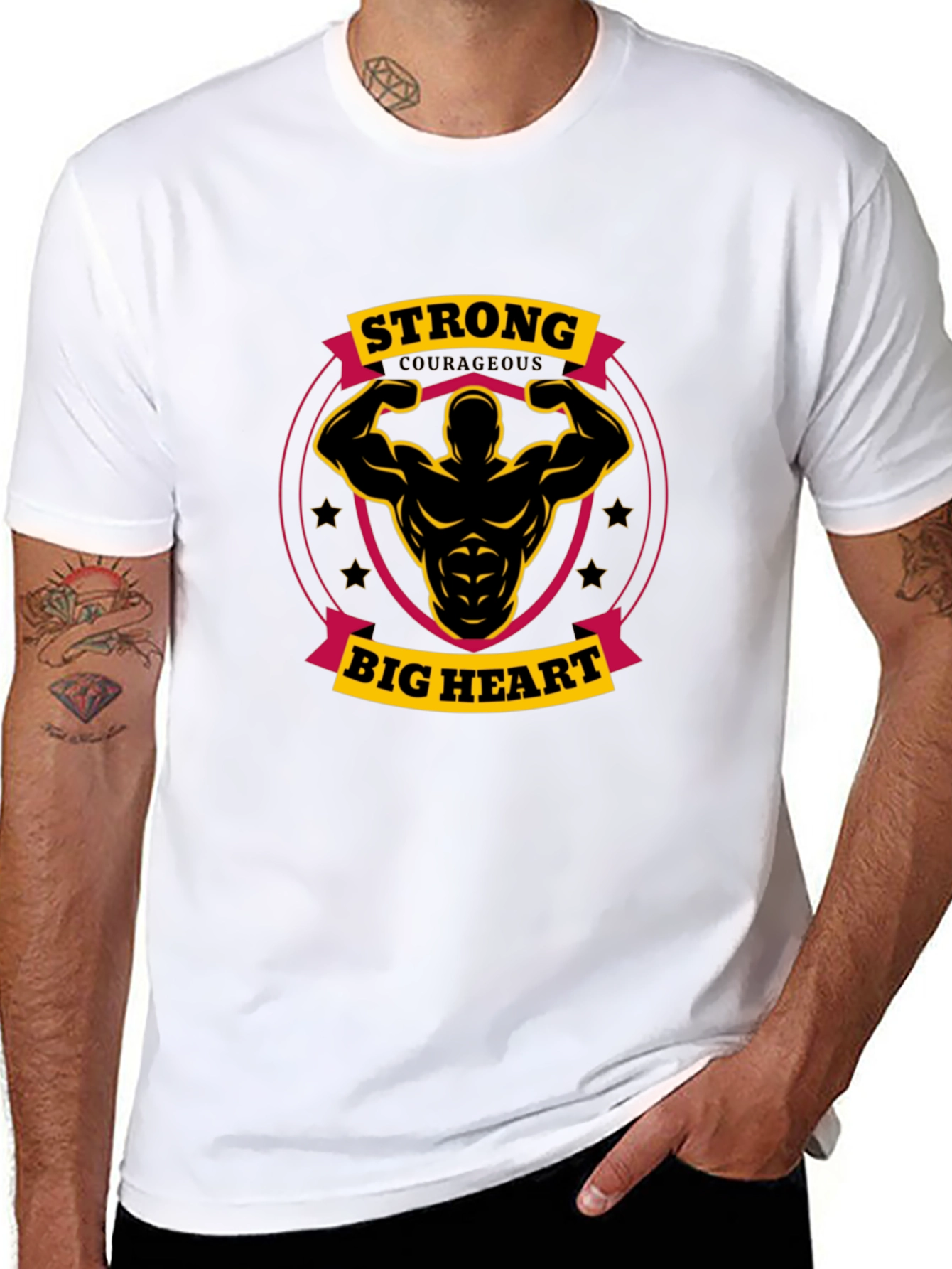 Strong Big Heart Graphic Tee - Black T-Shirt