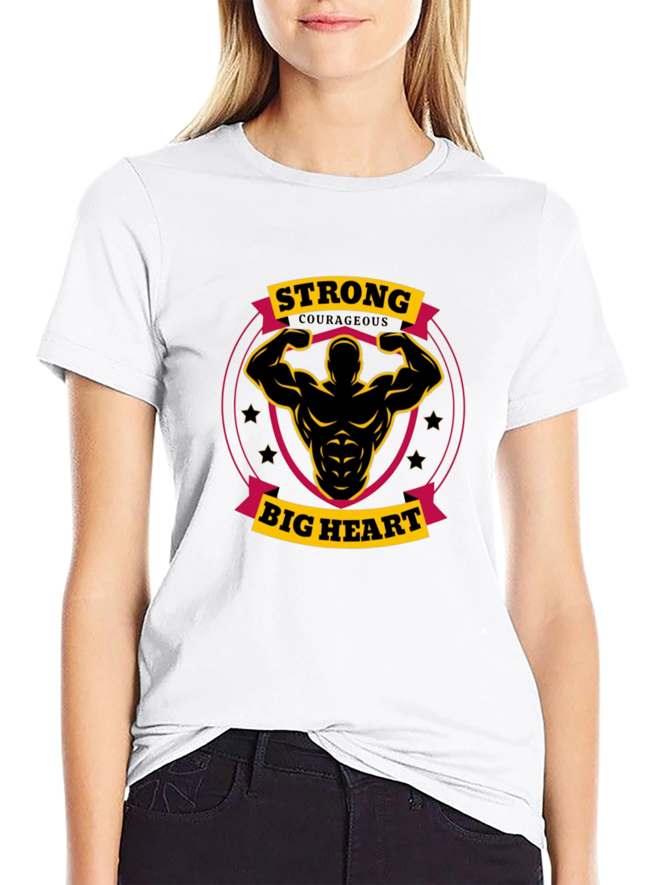 Strong Big Heart Graphic Tee - Black T-Shirt