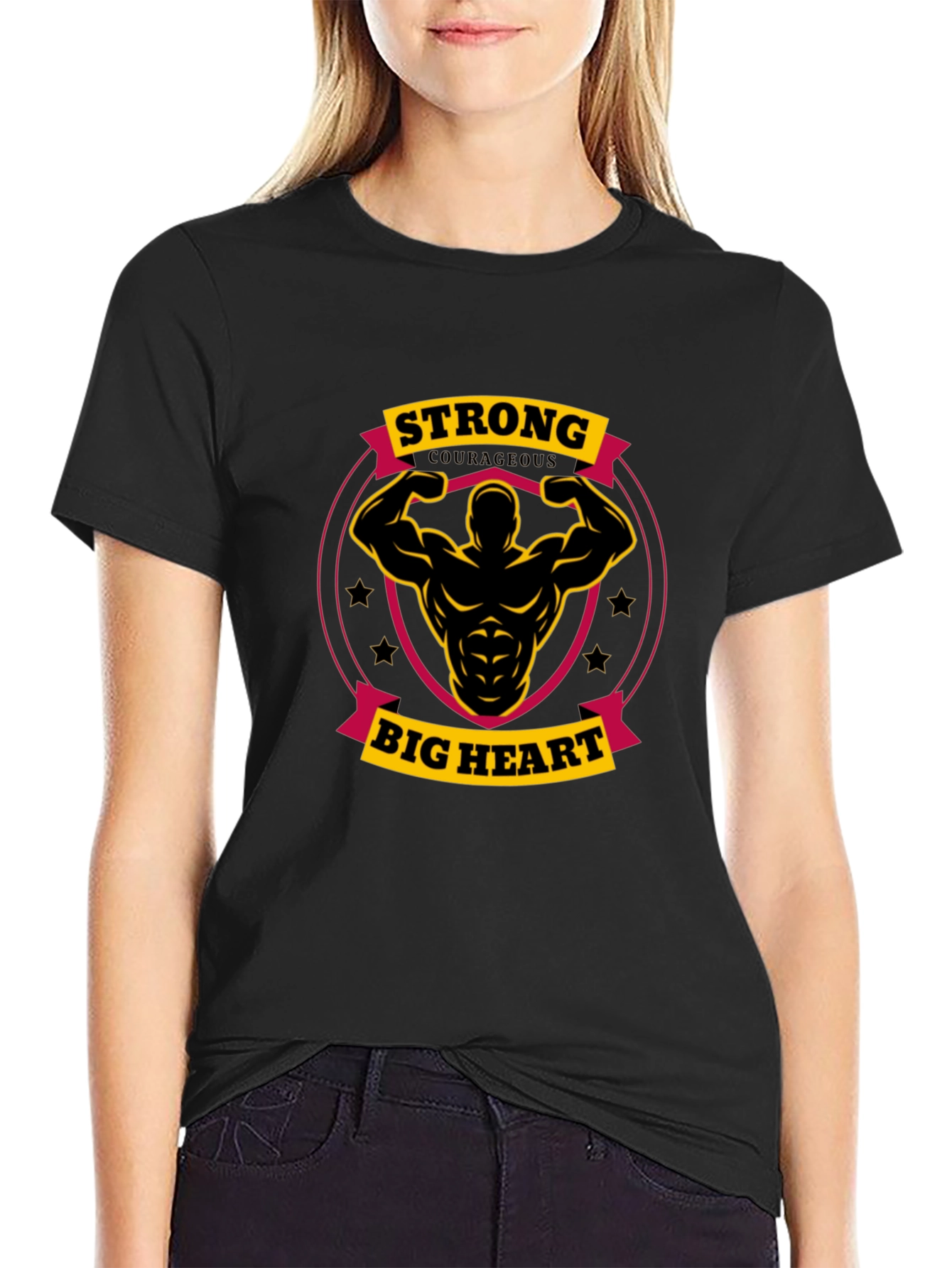 Strong Big Heart Graphic Tee - Black T-Shirt