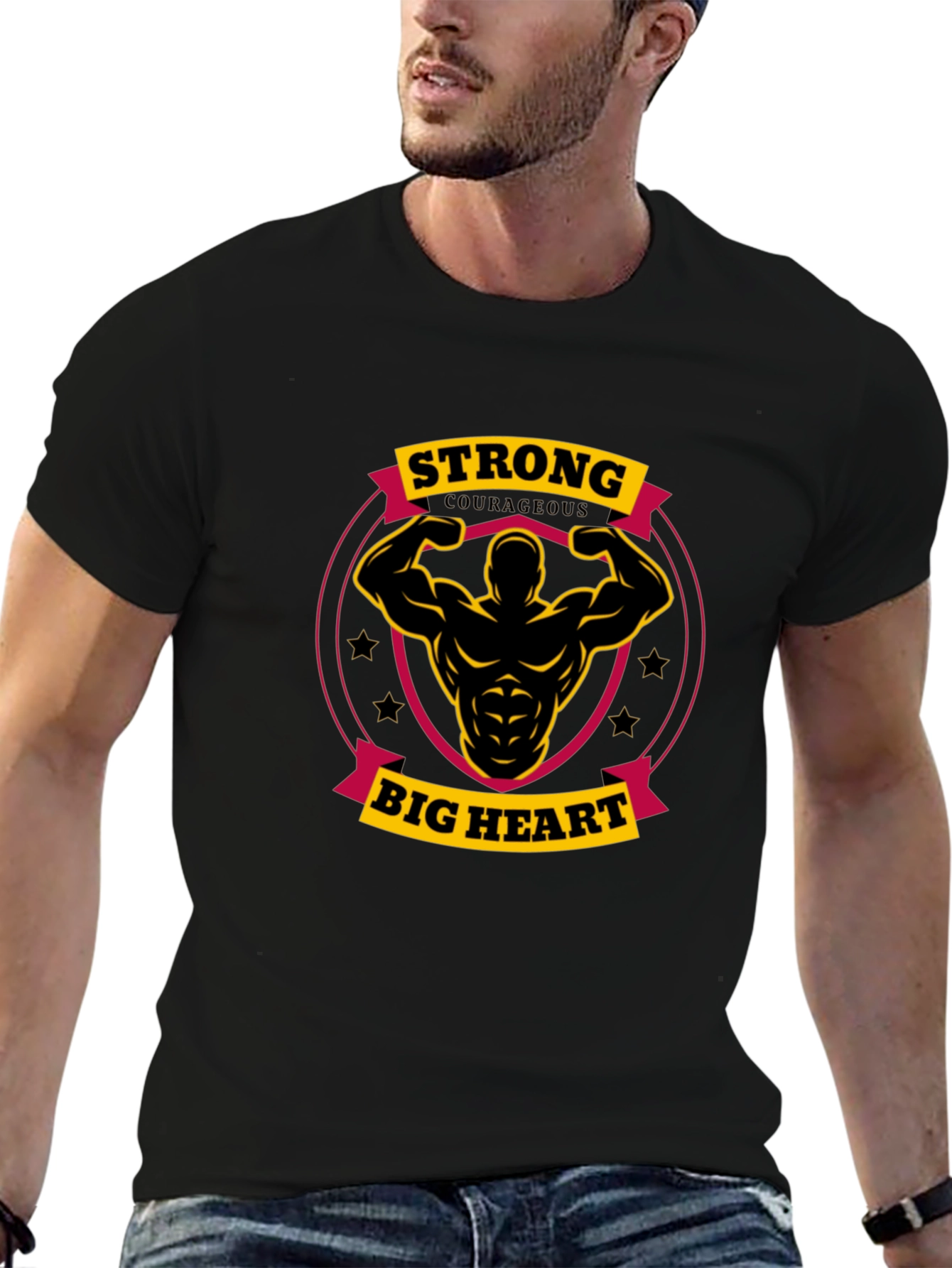 Strong Big Heart Graphic Tee - Black T-Shirt