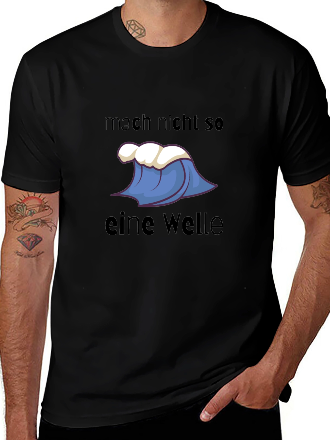 Wave Graphic Tee - Funny German Saying