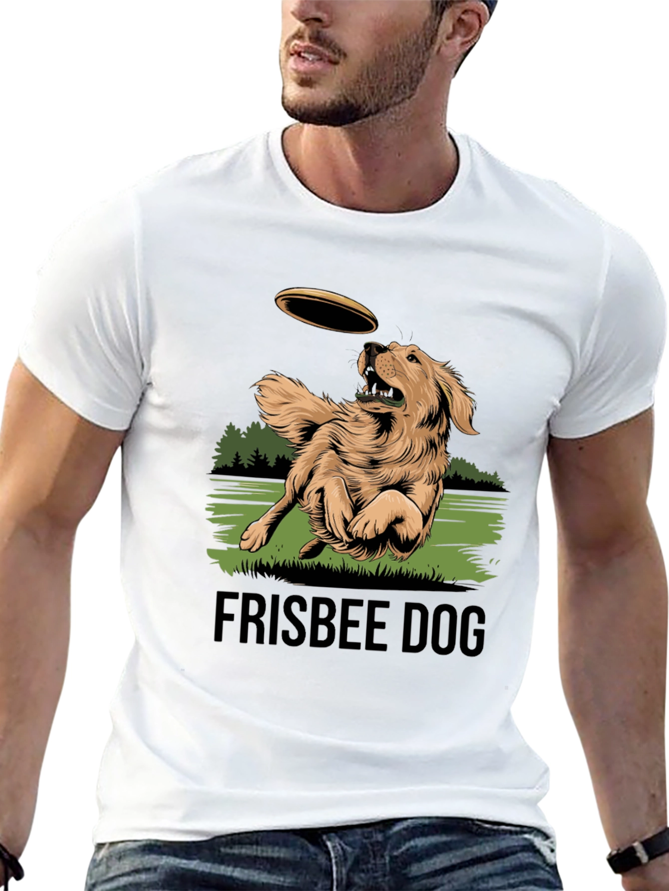 Frisbee Dog Graphic Tee - Fetch in Style!