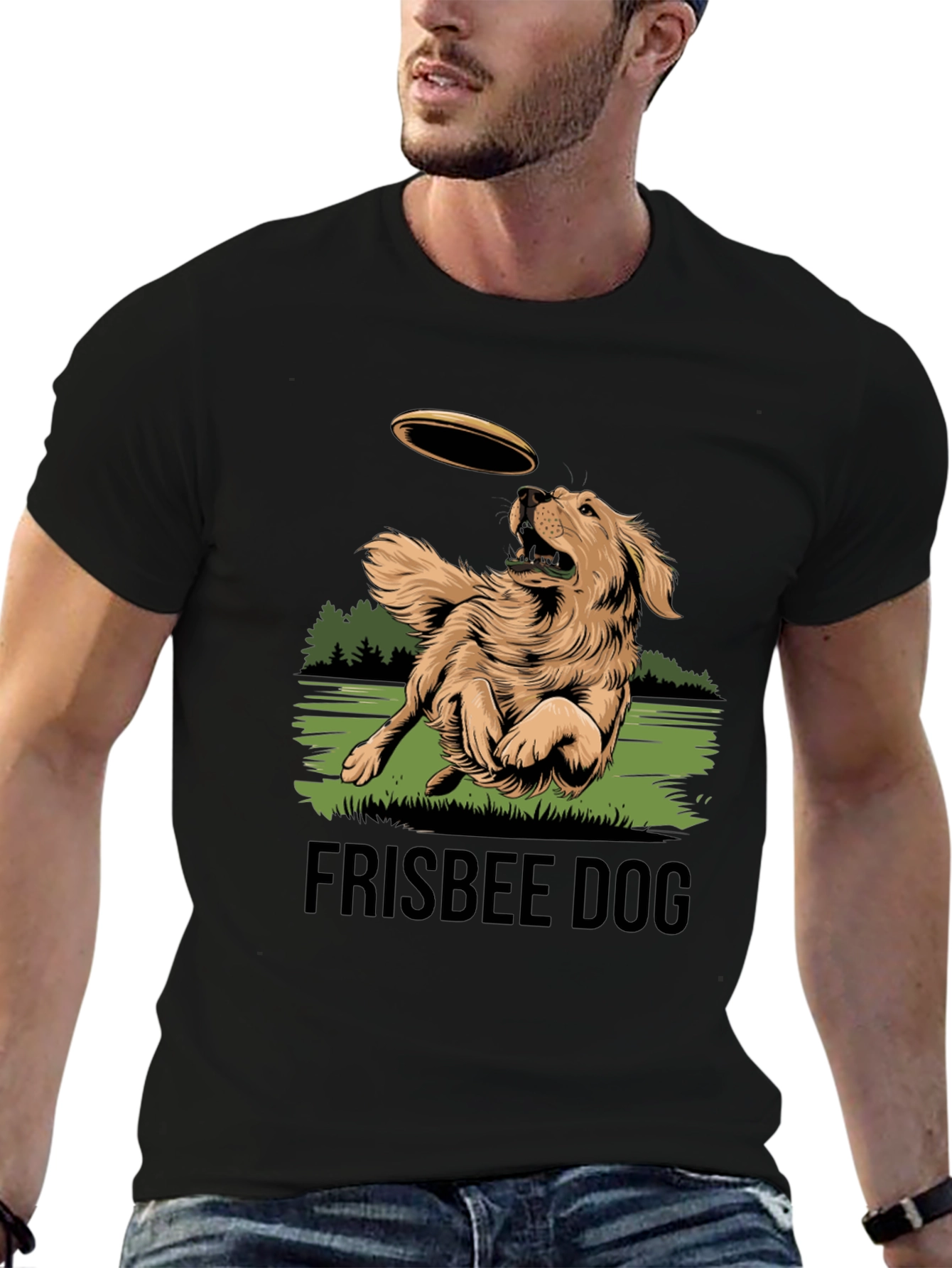 Frisbee Dog Graphic Tee - Fetch in Style!