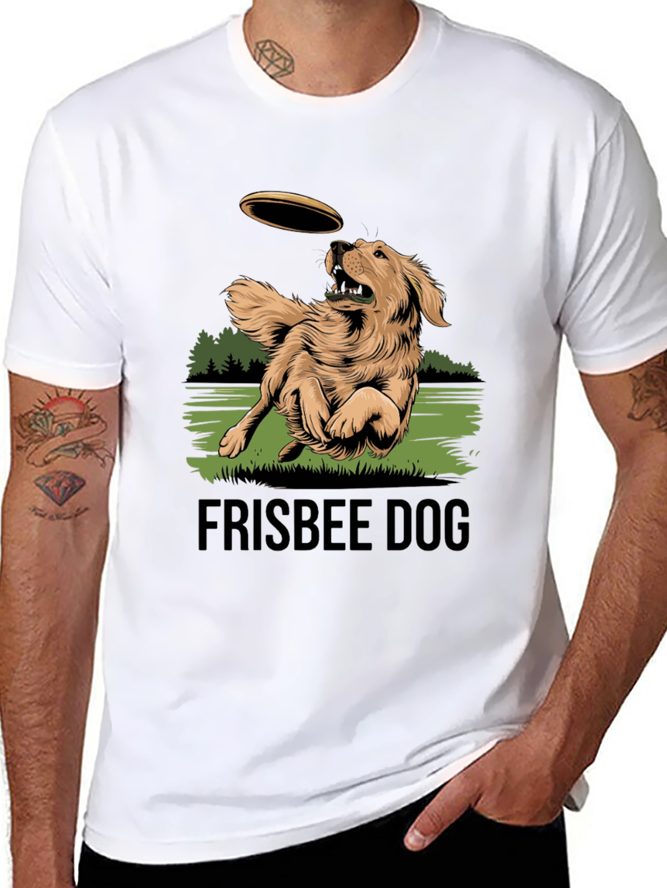 Frisbee Dog Graphic Tee - Fetch in Style!