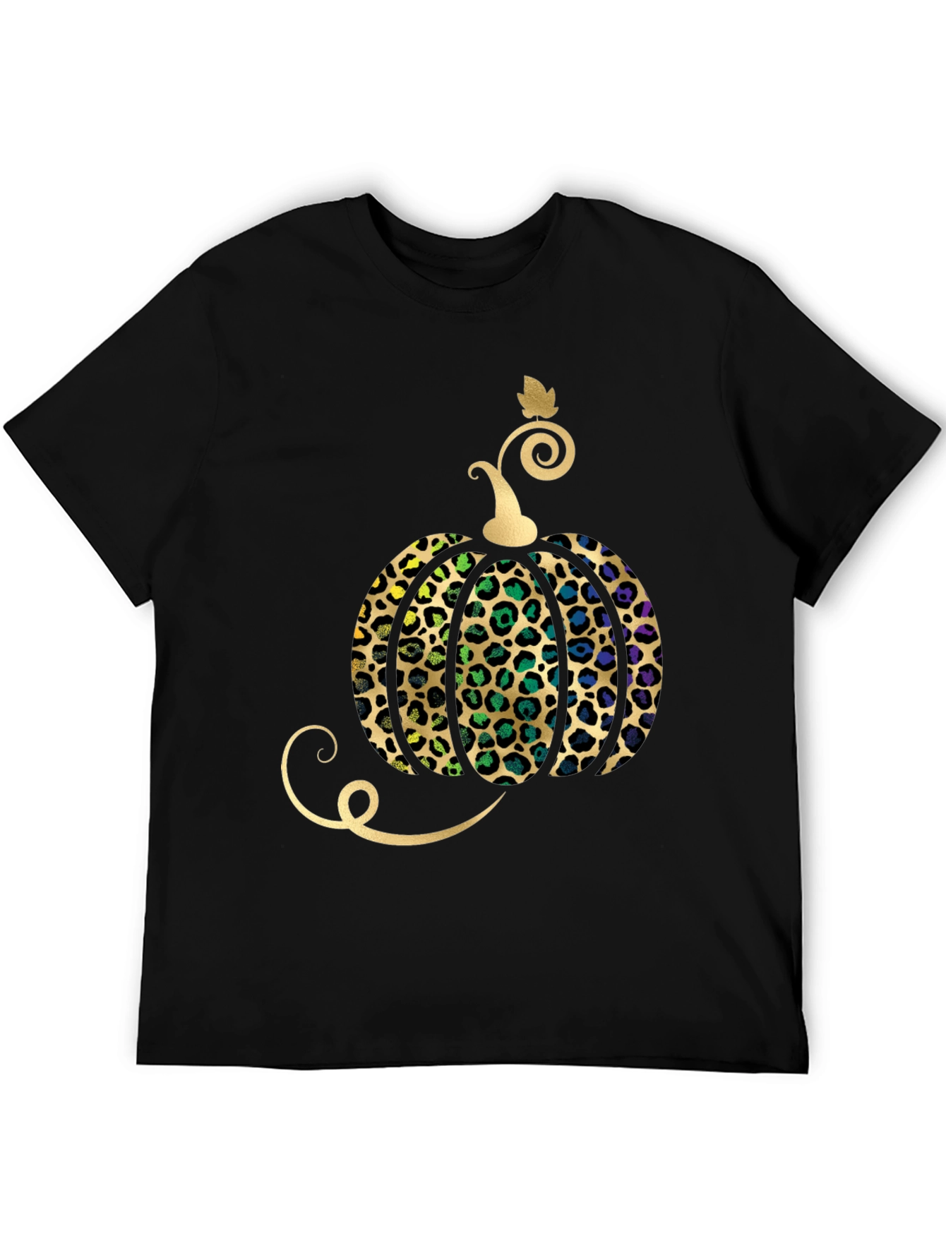 Leopard Print Pumpkin Halloween T-Shirt