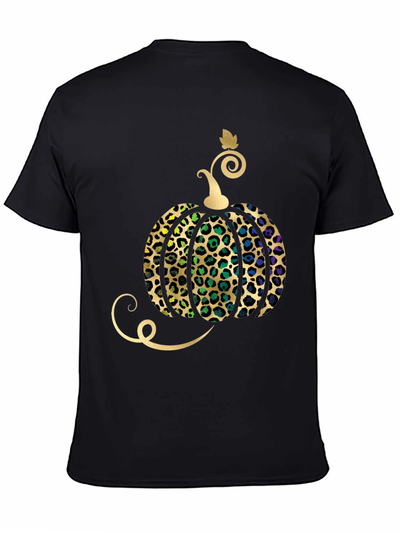 Leopard Print Pumpkin Halloween T-Shirt