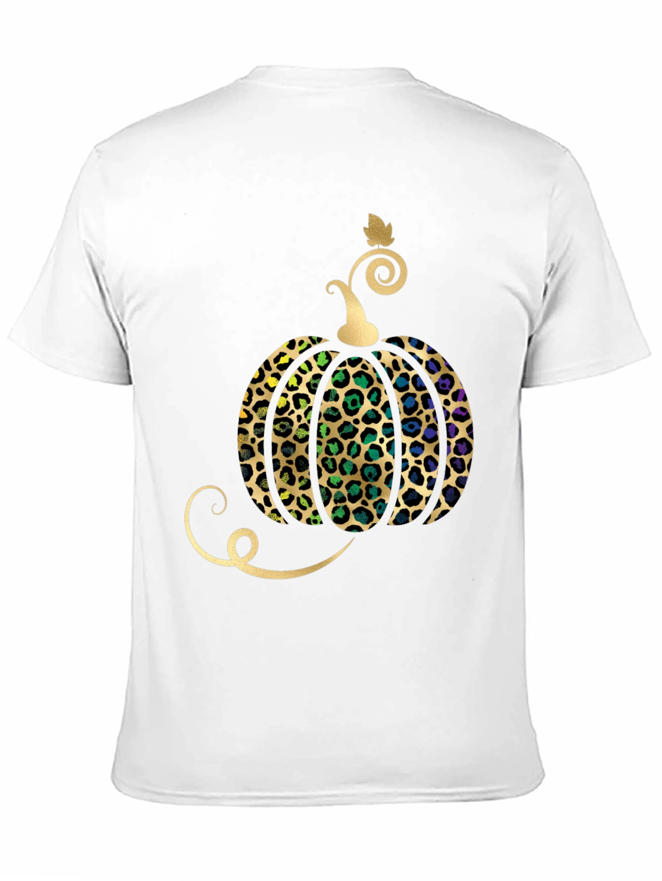 Leopard Print Pumpkin Halloween T-Shirt