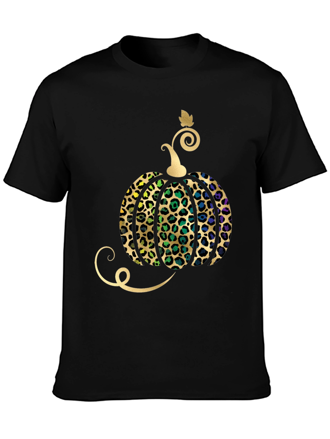 Leopard Print Pumpkin Halloween T-Shirt