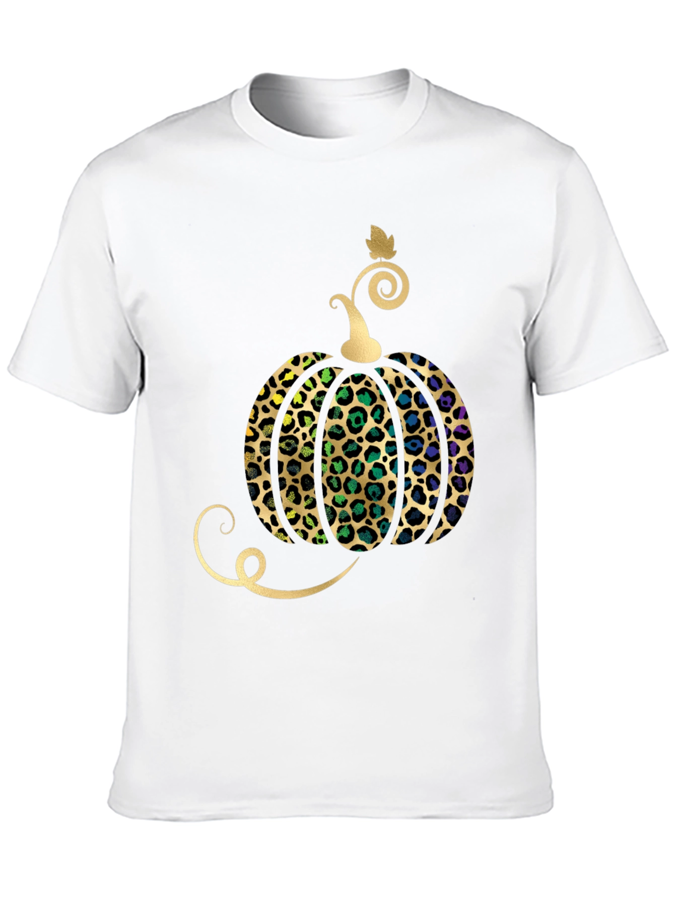 Leopard Print Pumpkin Halloween T-Shirt