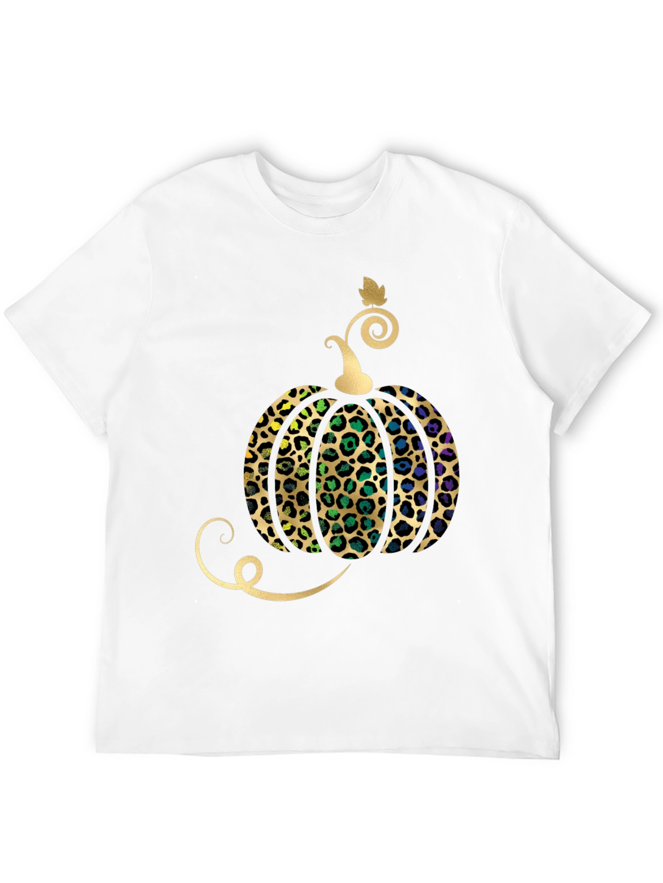 Leopard Print Pumpkin Halloween T-Shirt