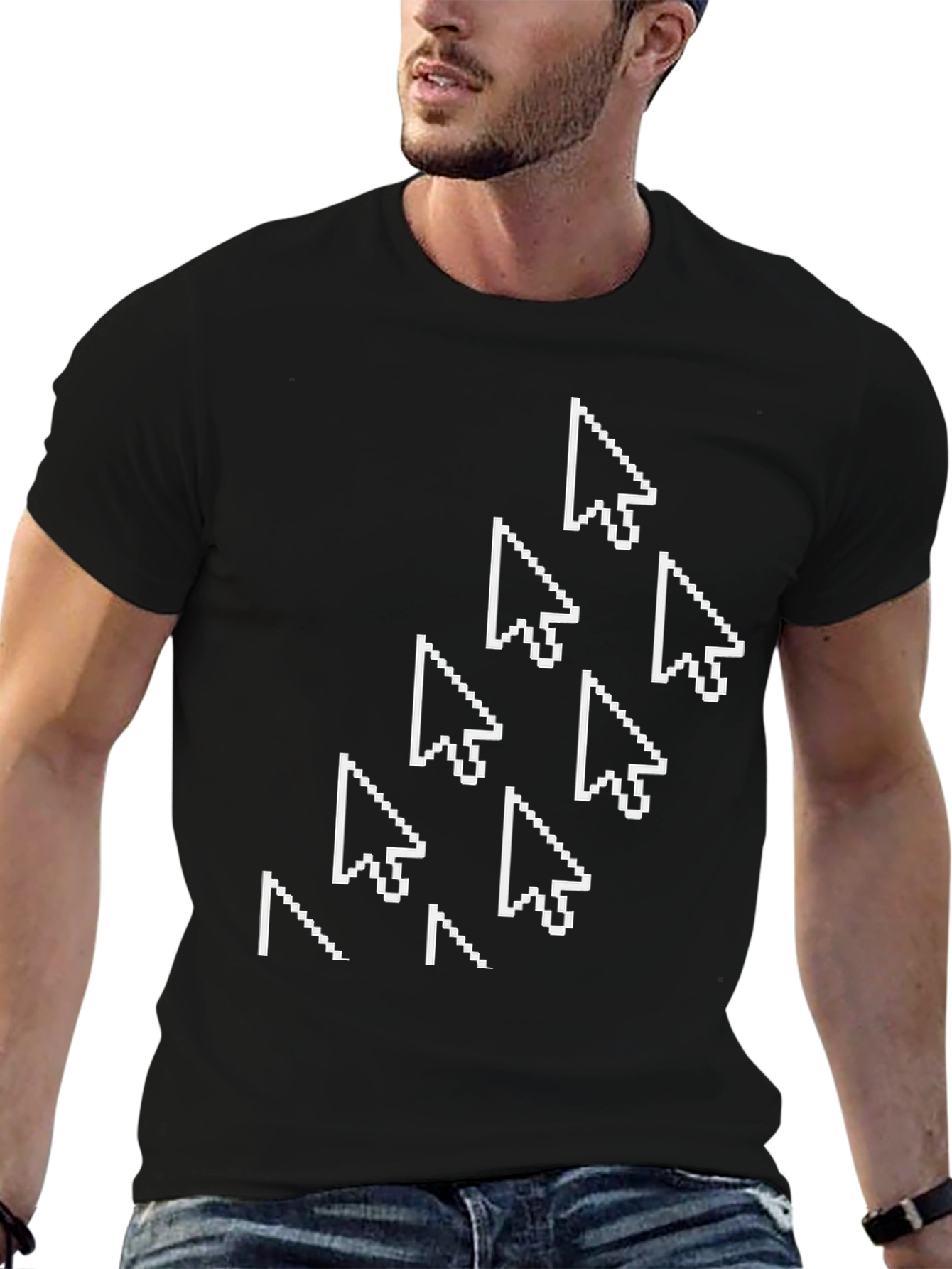 Pixel Cursor Arrow T-Shirt - Black